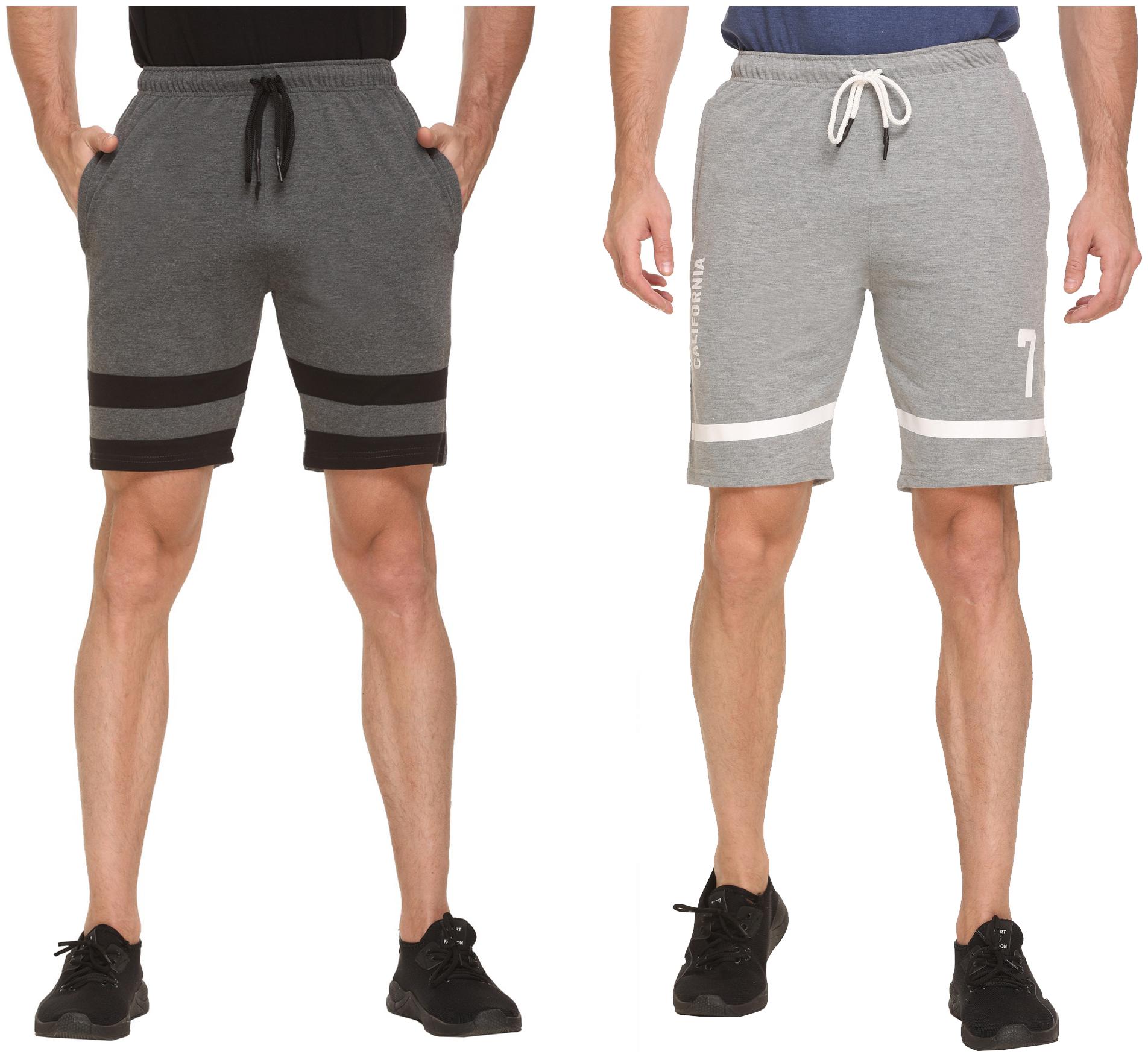 

HVBK Men Grey Regular Fit Regular Shorts