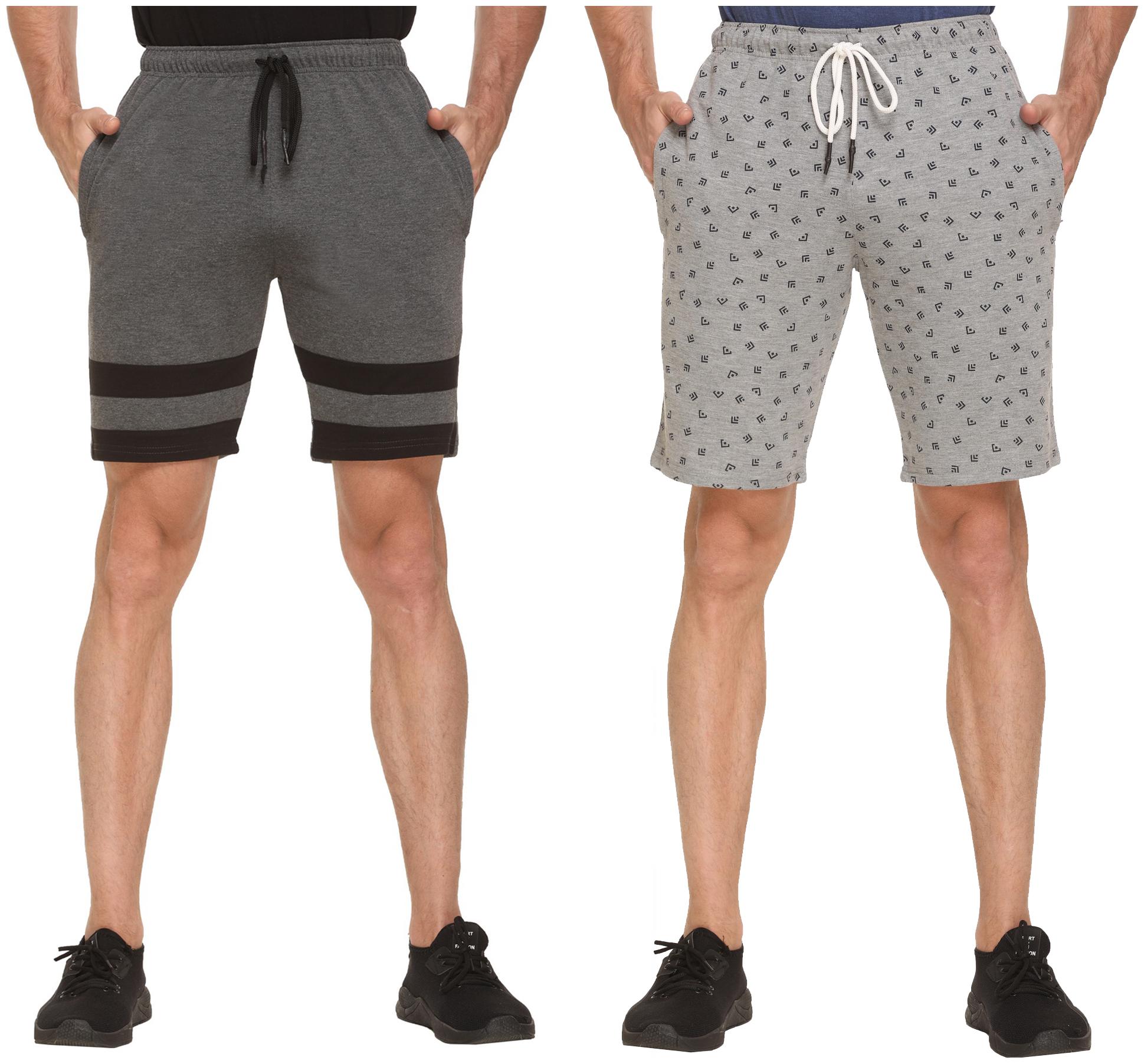 

HVBK Men Grey Regular Fit Regular Shorts