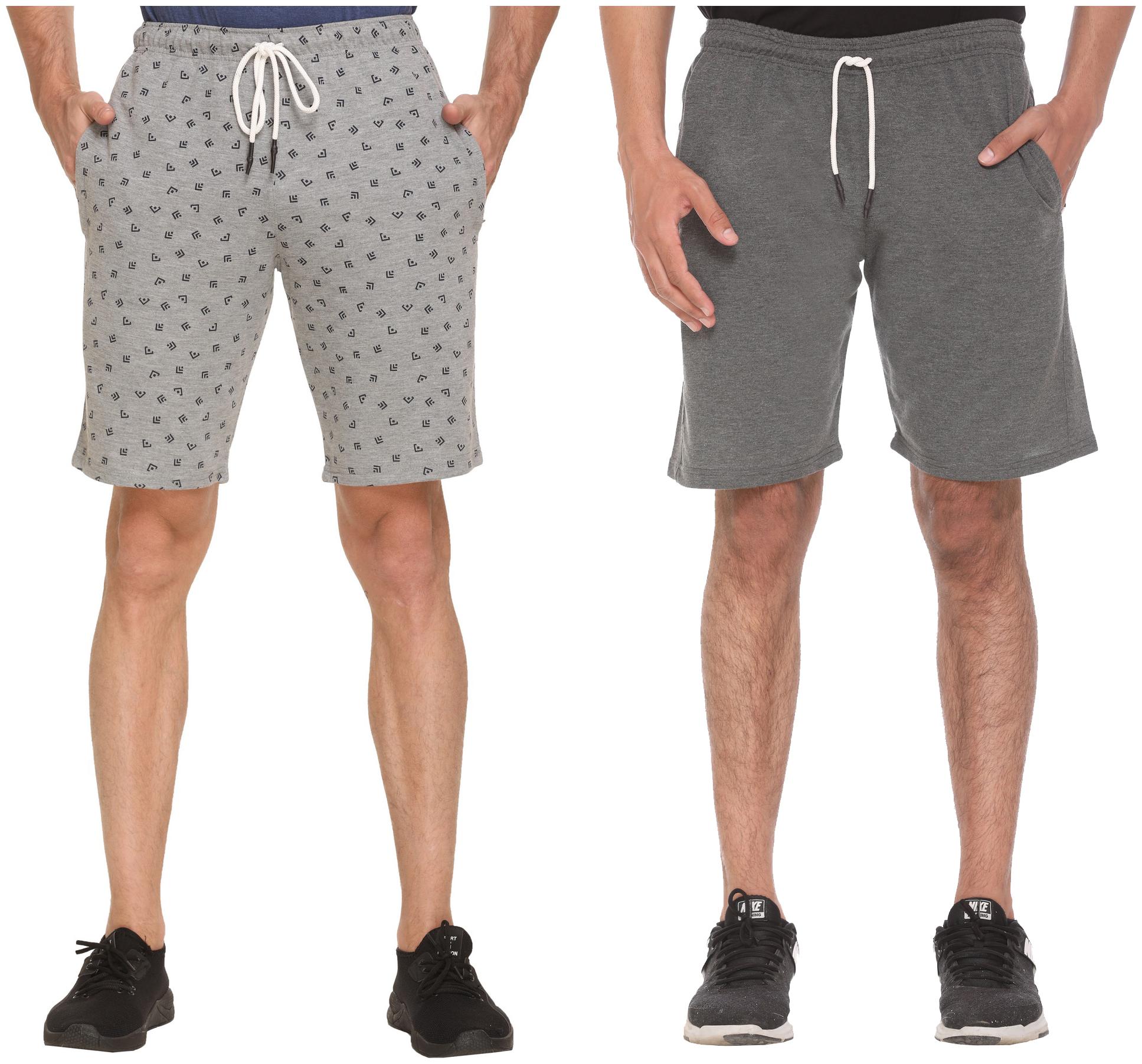 

HVBK Men Grey Regular Fit Regular Shorts