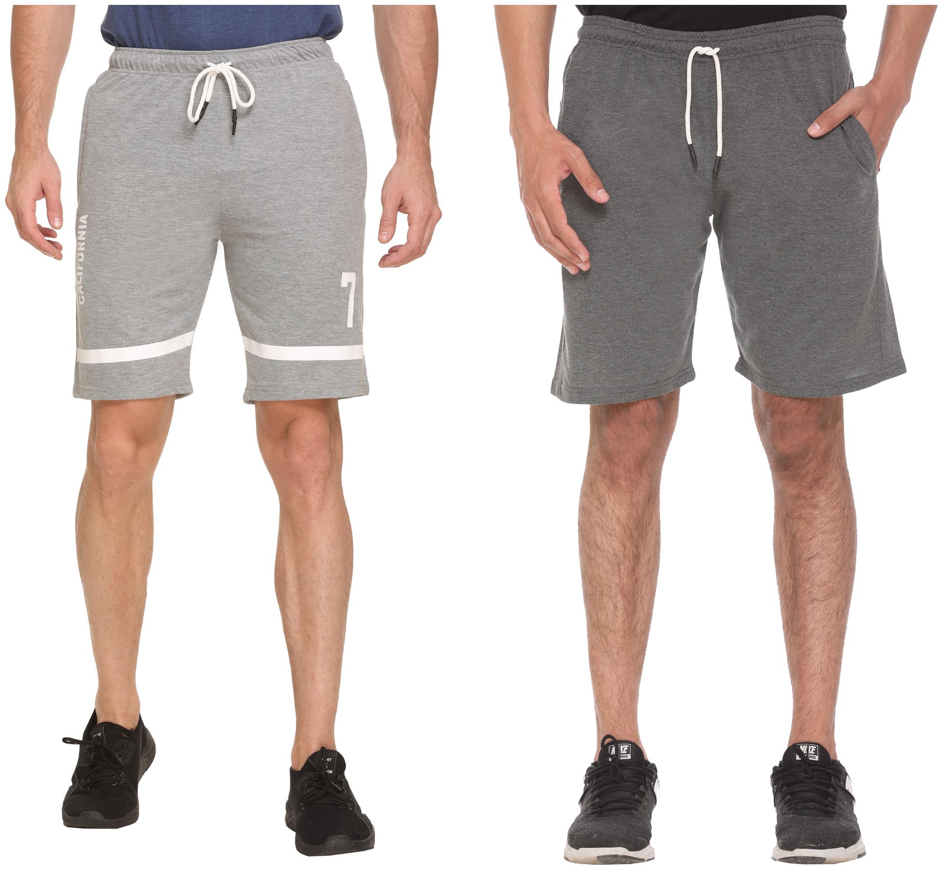 

HVBK Men Grey Regular Fit Regular Shorts