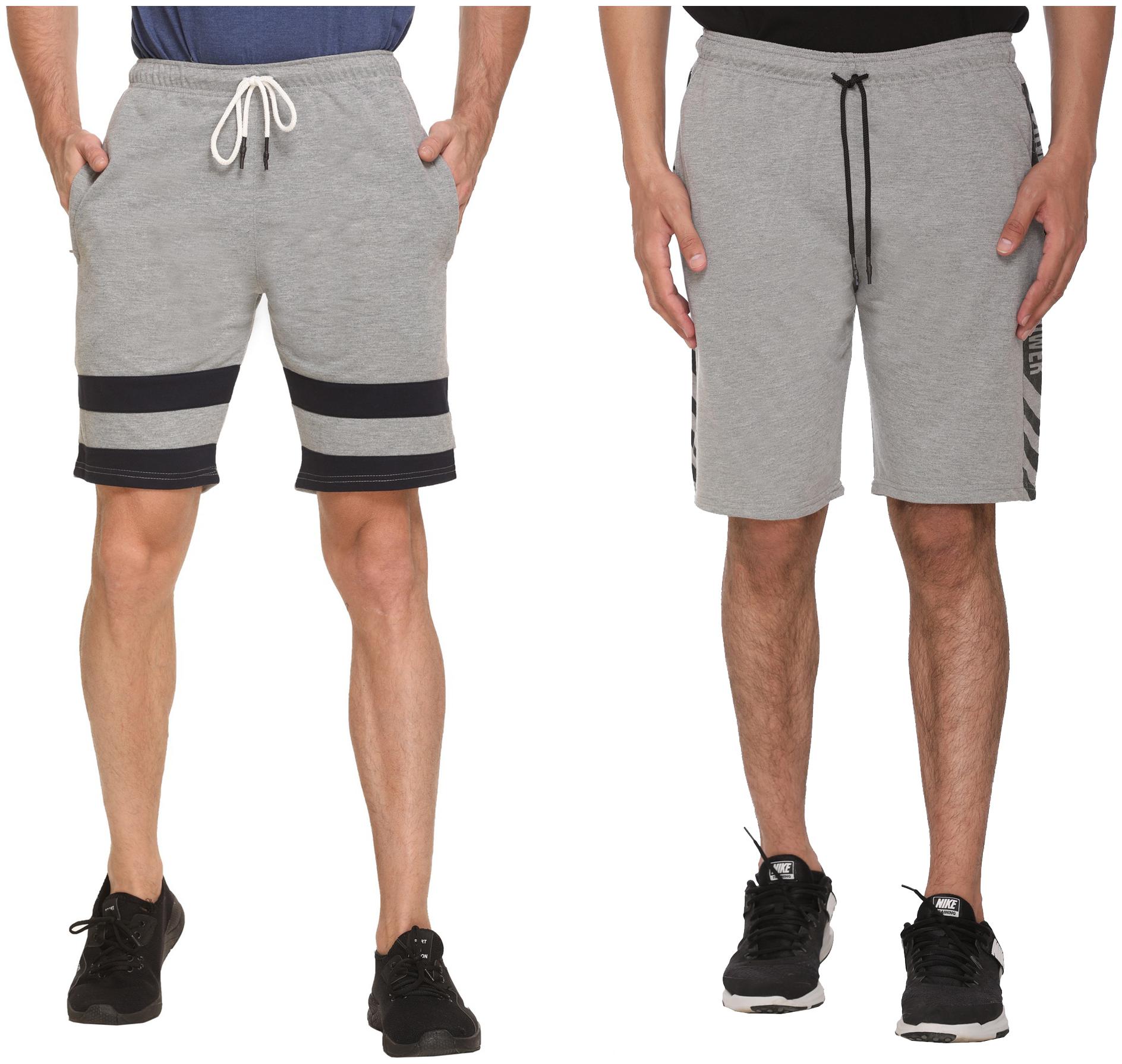

HVBK Men Grey Regular Fit Regular Shorts