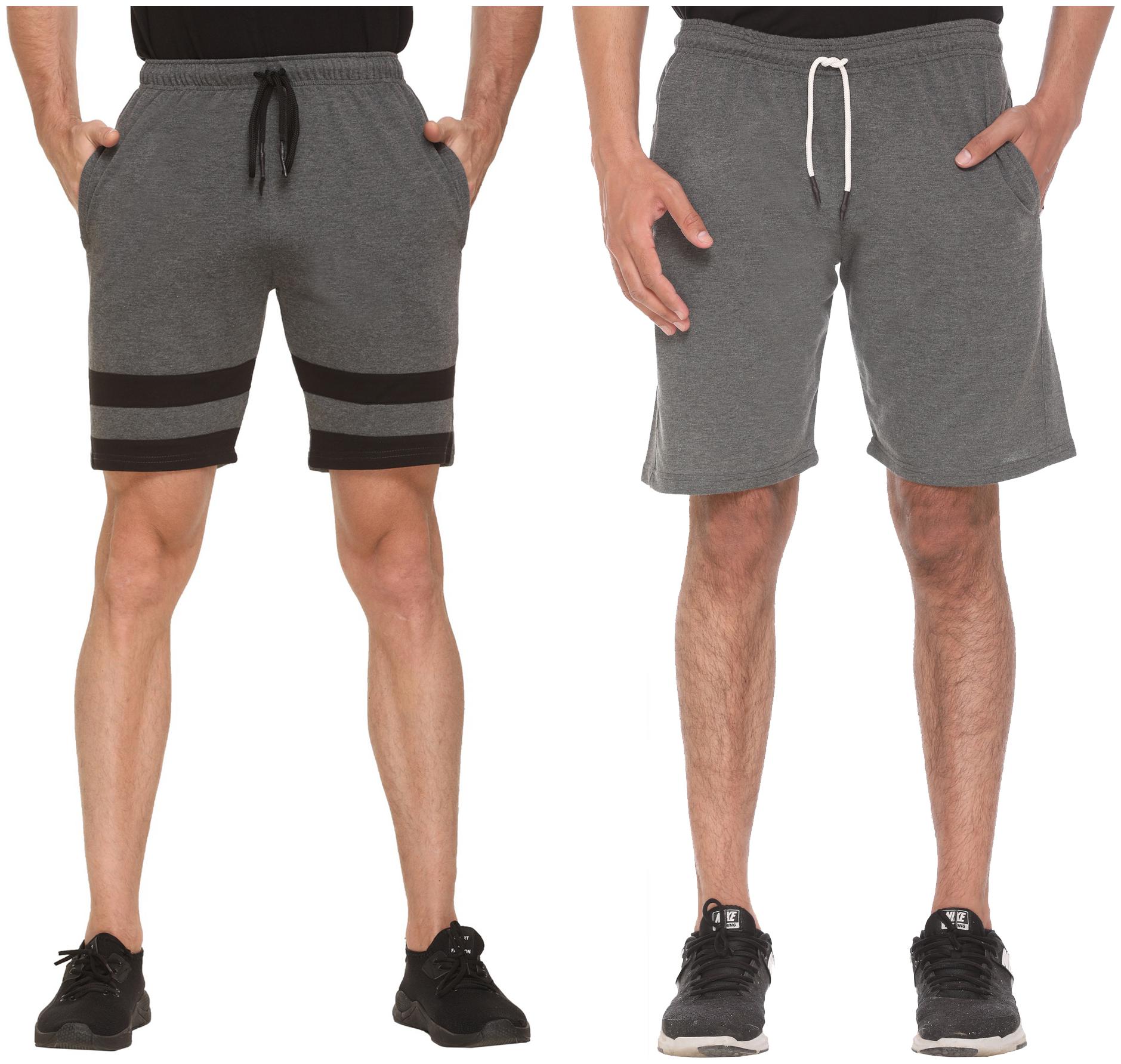 

HVBK Men Grey Regular Fit Regular Shorts