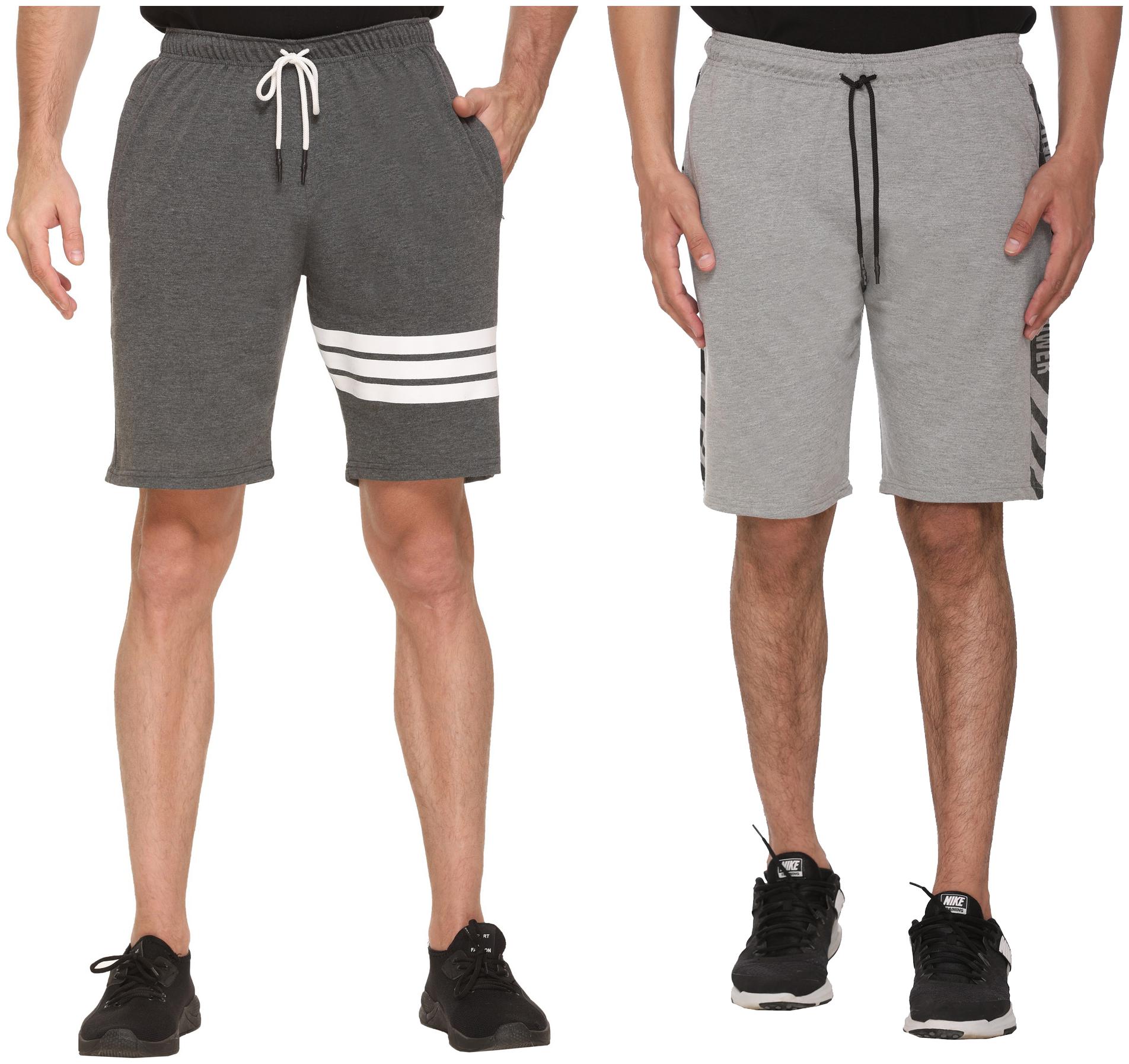 

HVBK Men Grey Regular Fit Regular Shorts
