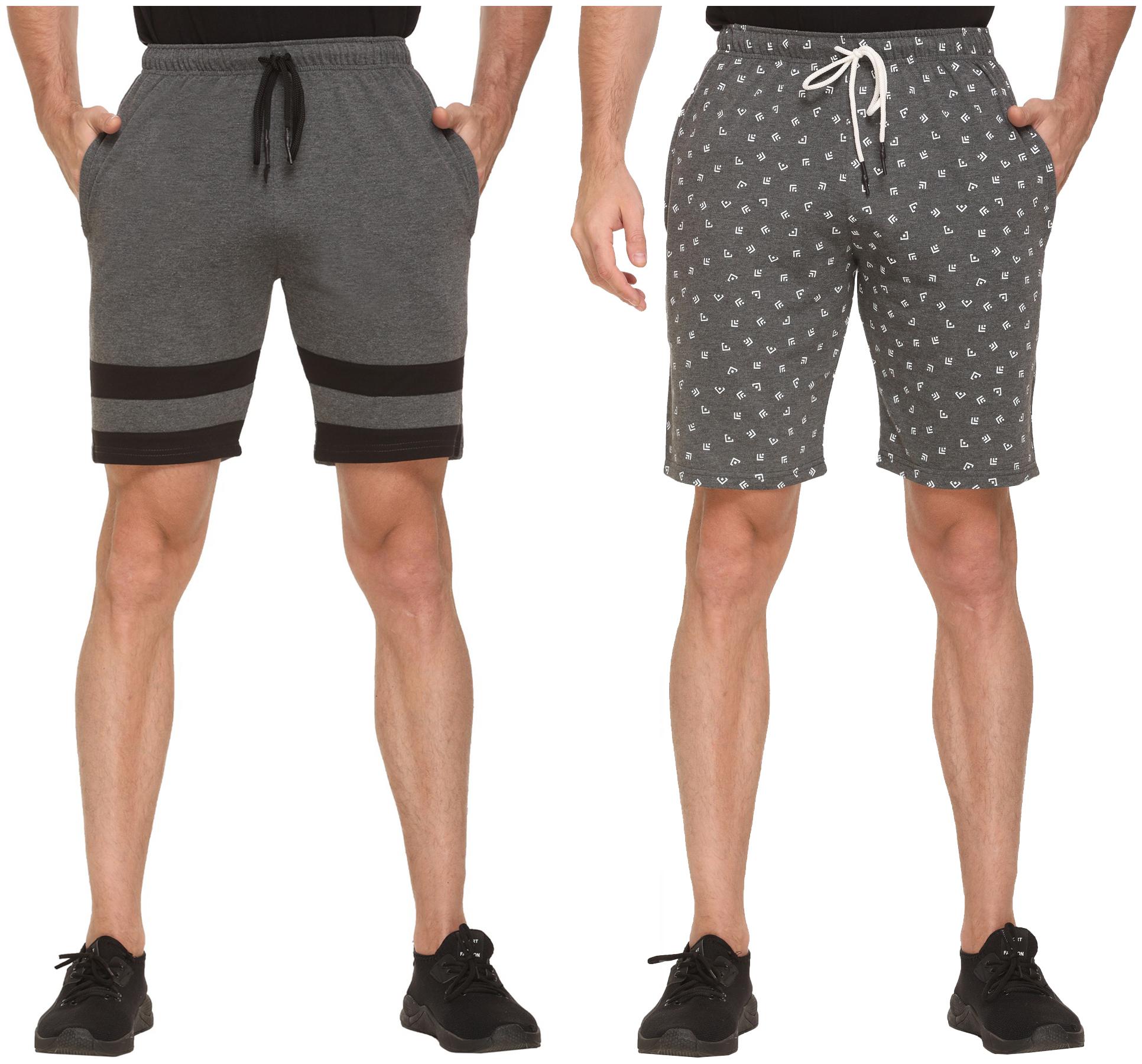 

HVBK Men Grey Regular Fit Regular Shorts