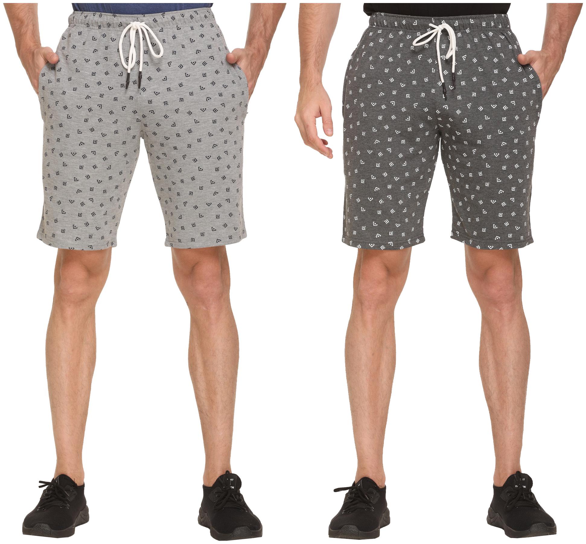

HVBK Men Grey Regular Fit Regular Shorts