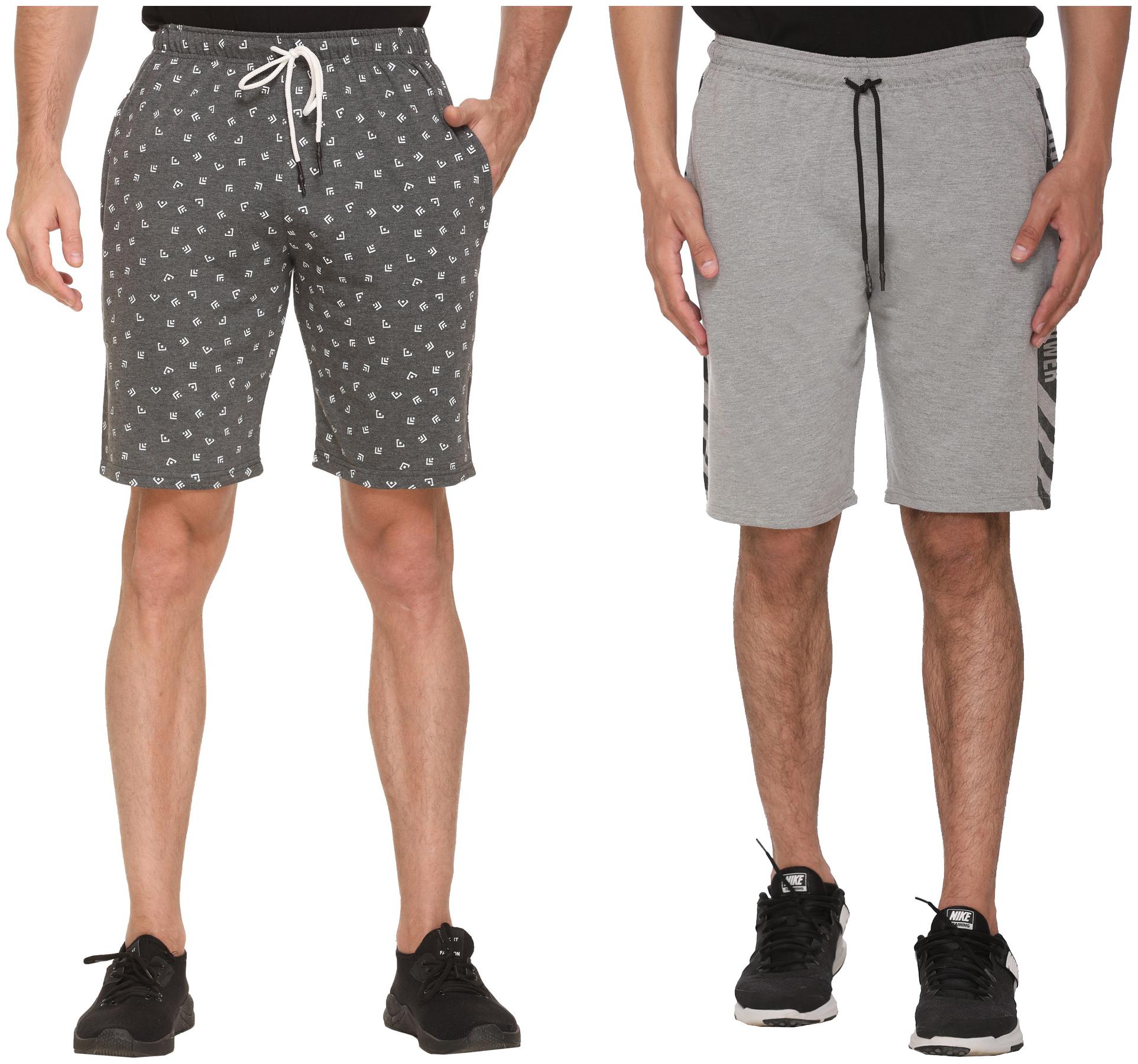 

HVBK Men Grey Regular Fit Regular Shorts