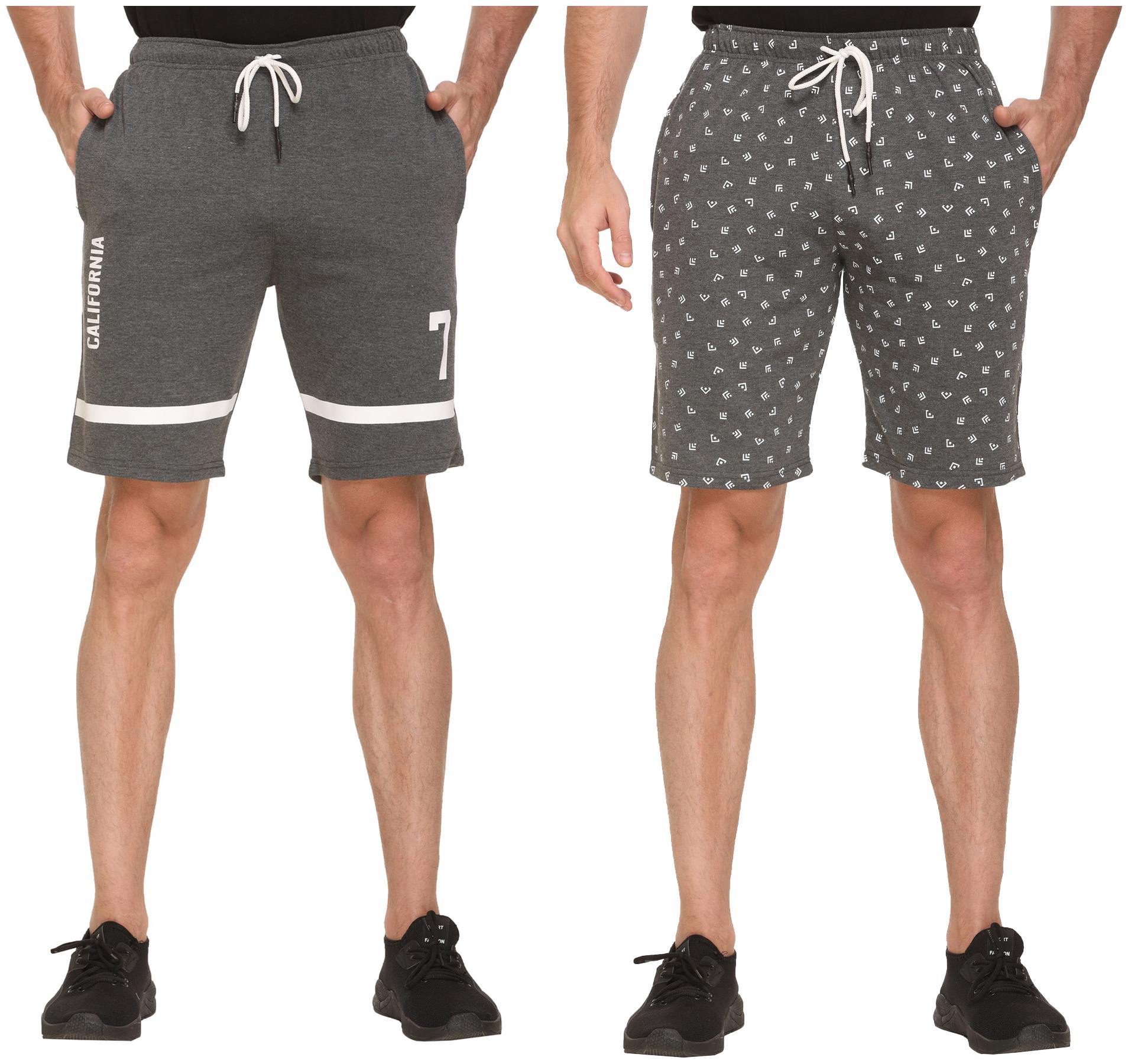 

HVBK Men Grey Regular Fit Regular Shorts