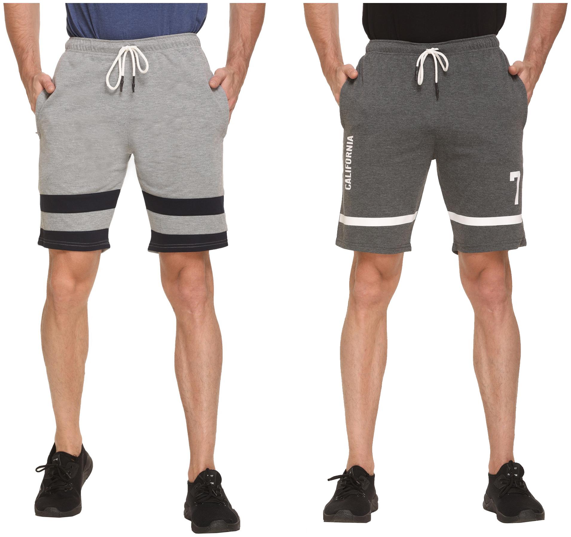

HVBK Men Grey Regular Fit Regular Shorts