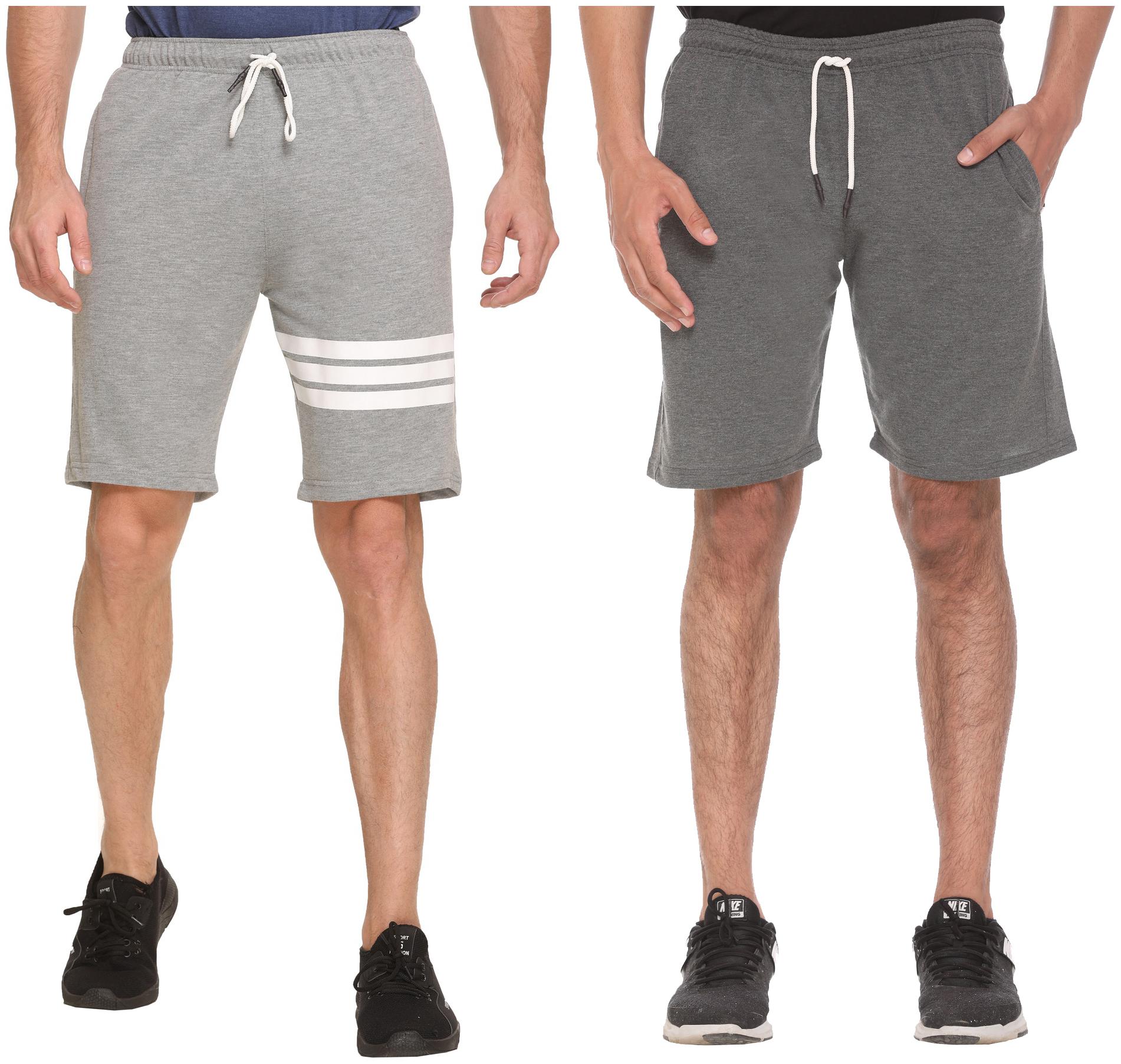 

HVBK Men Grey Regular Fit Regular Shorts