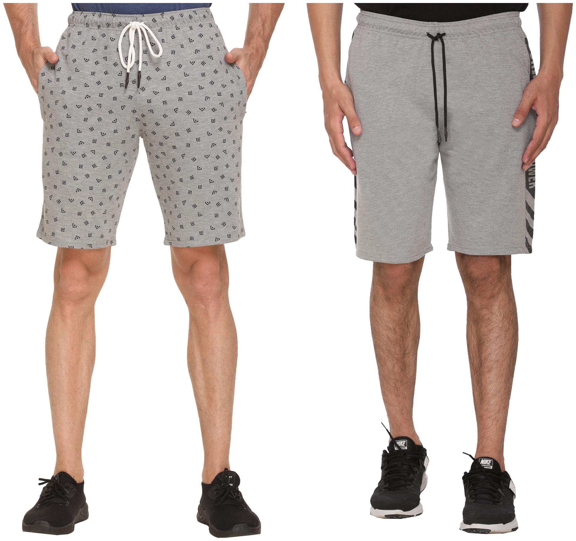 

HVBK Men Grey Regular Fit Regular Shorts