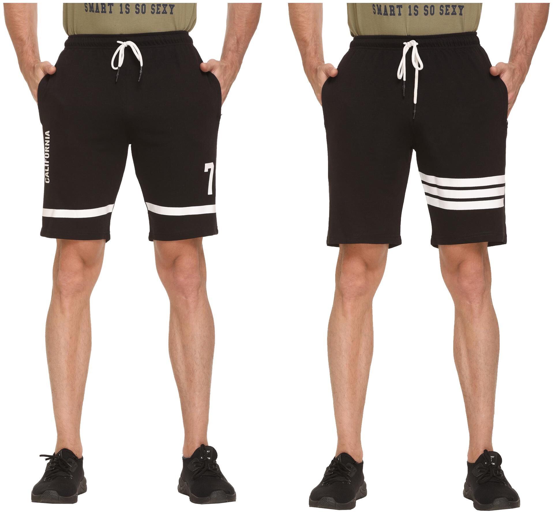 

HVBK Men Black Regular Fit Regular Shorts