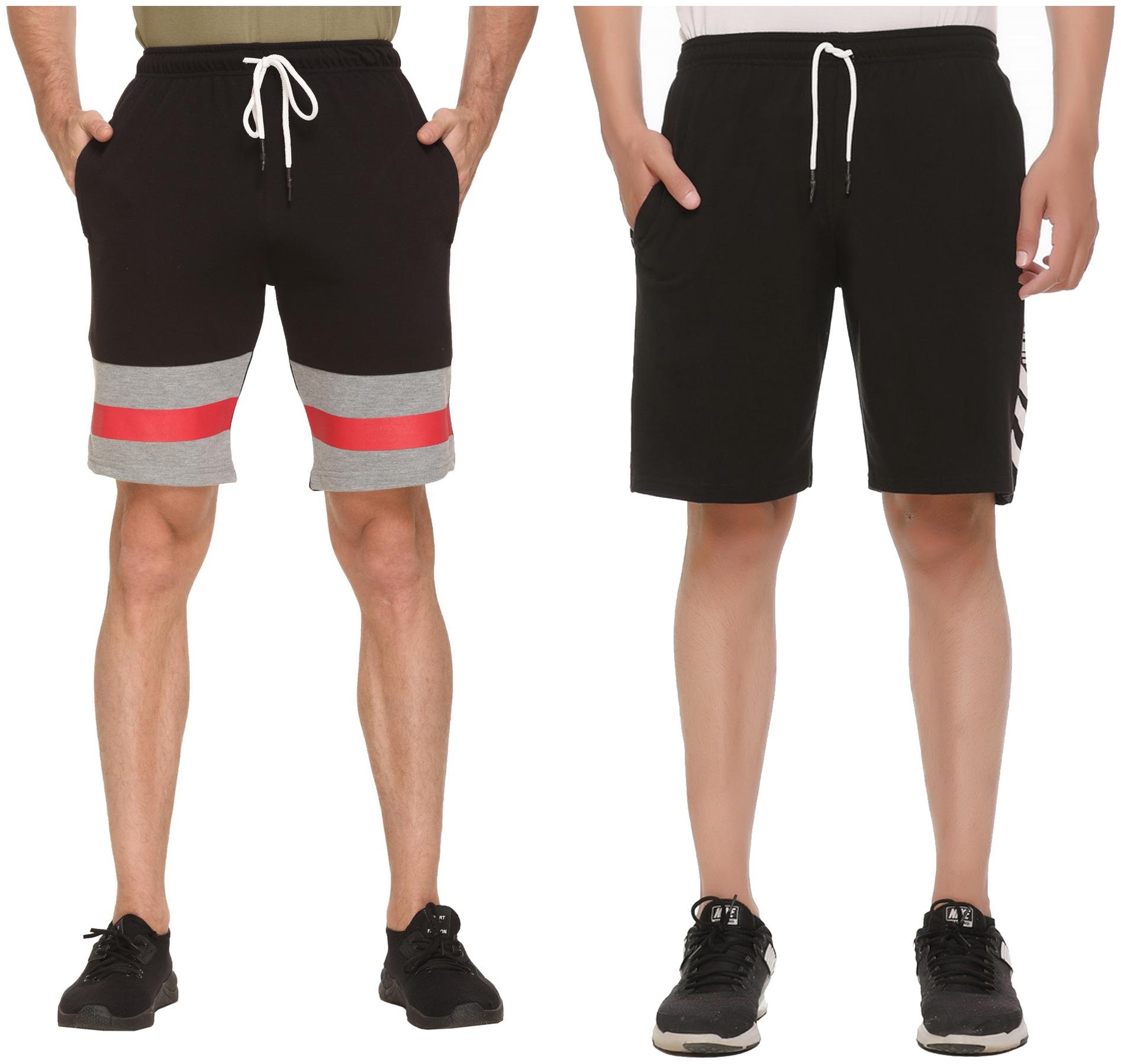 

HVBK Men Black Regular Fit Regular Shorts