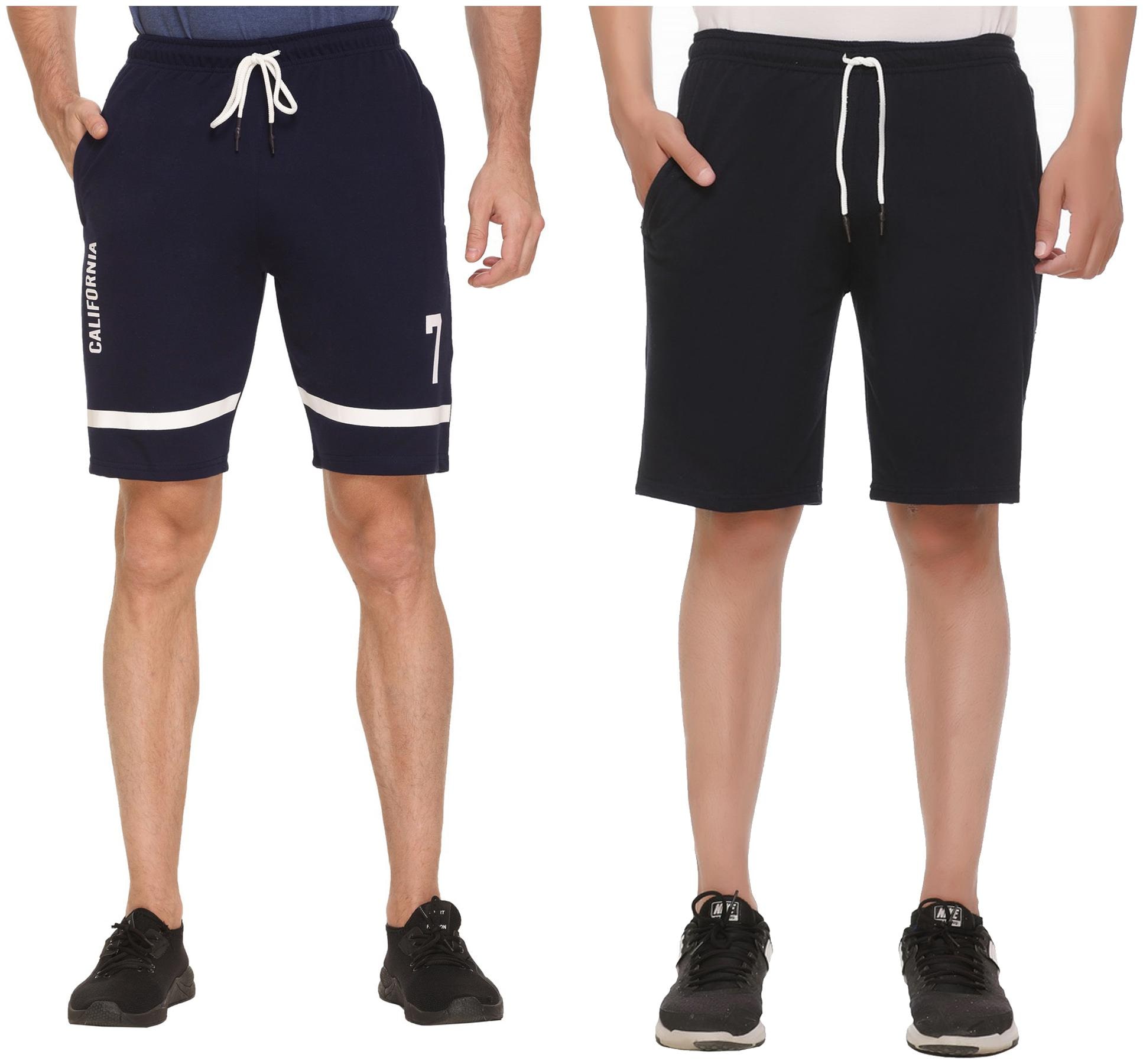 

HVBK Men Blue Regular Fit Regular Shorts