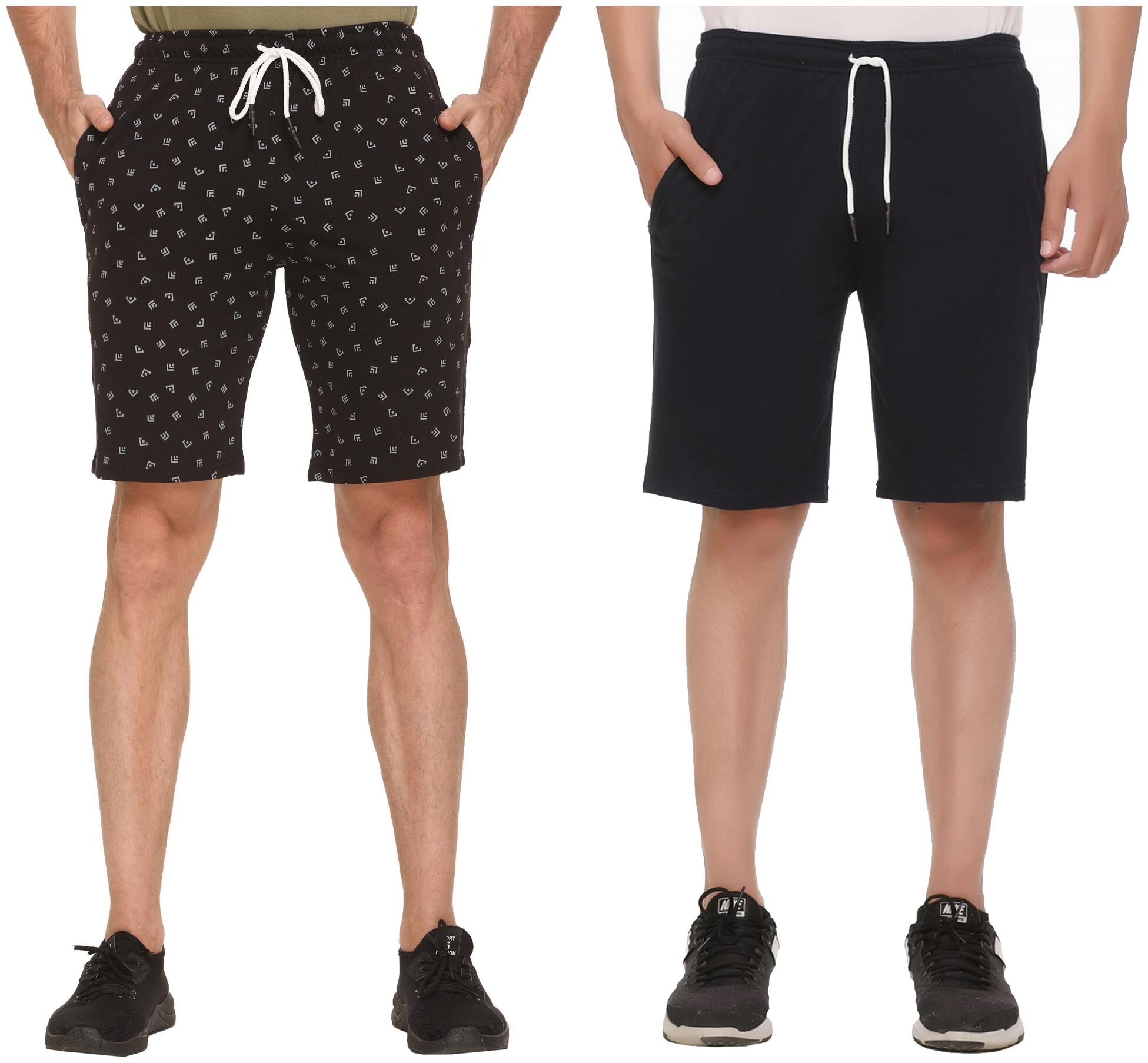 

HVBK Men Blue Black Regular Fit Regular Shorts