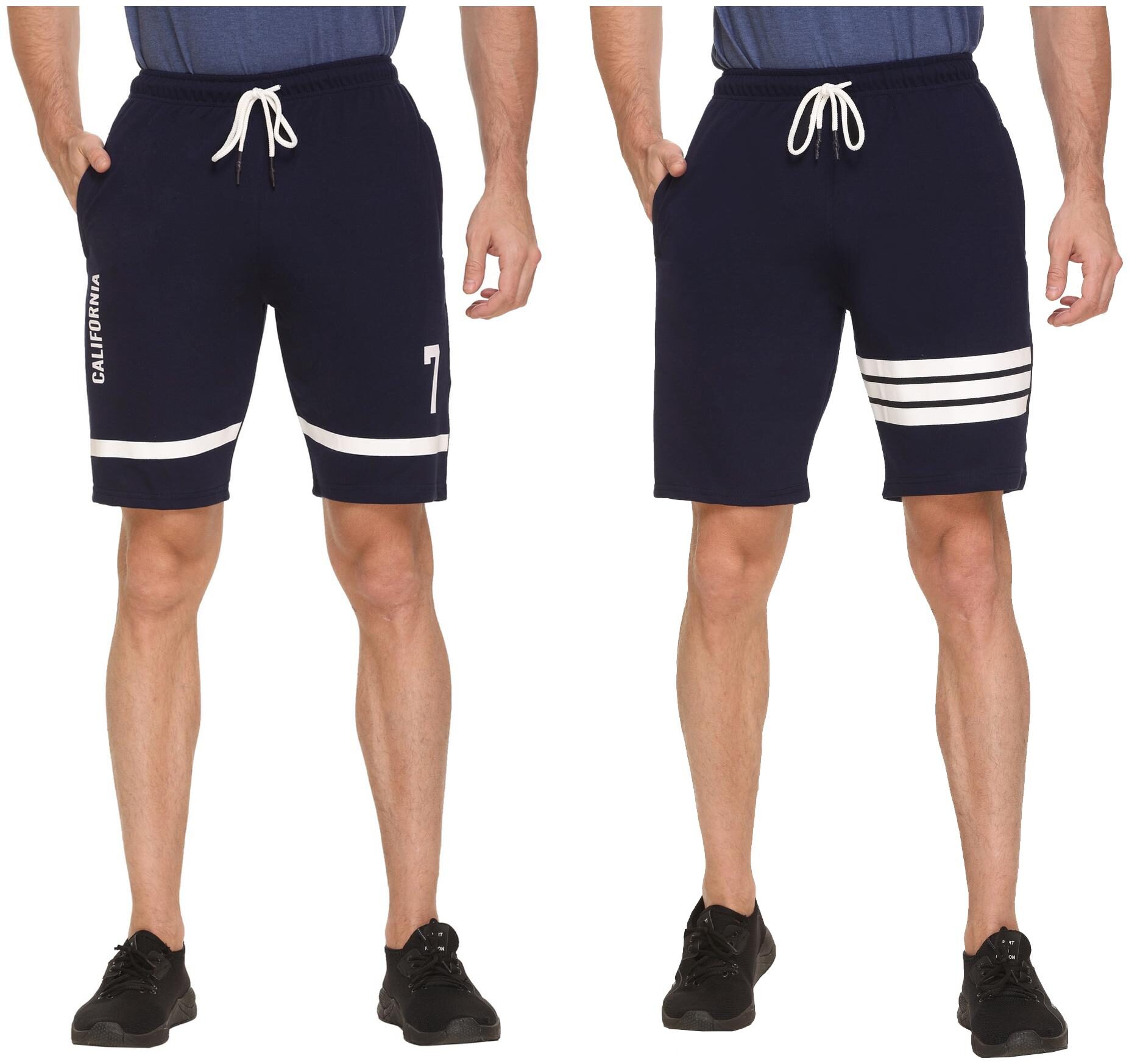 

HVBK Men Blue Regular Fit Regular Shorts