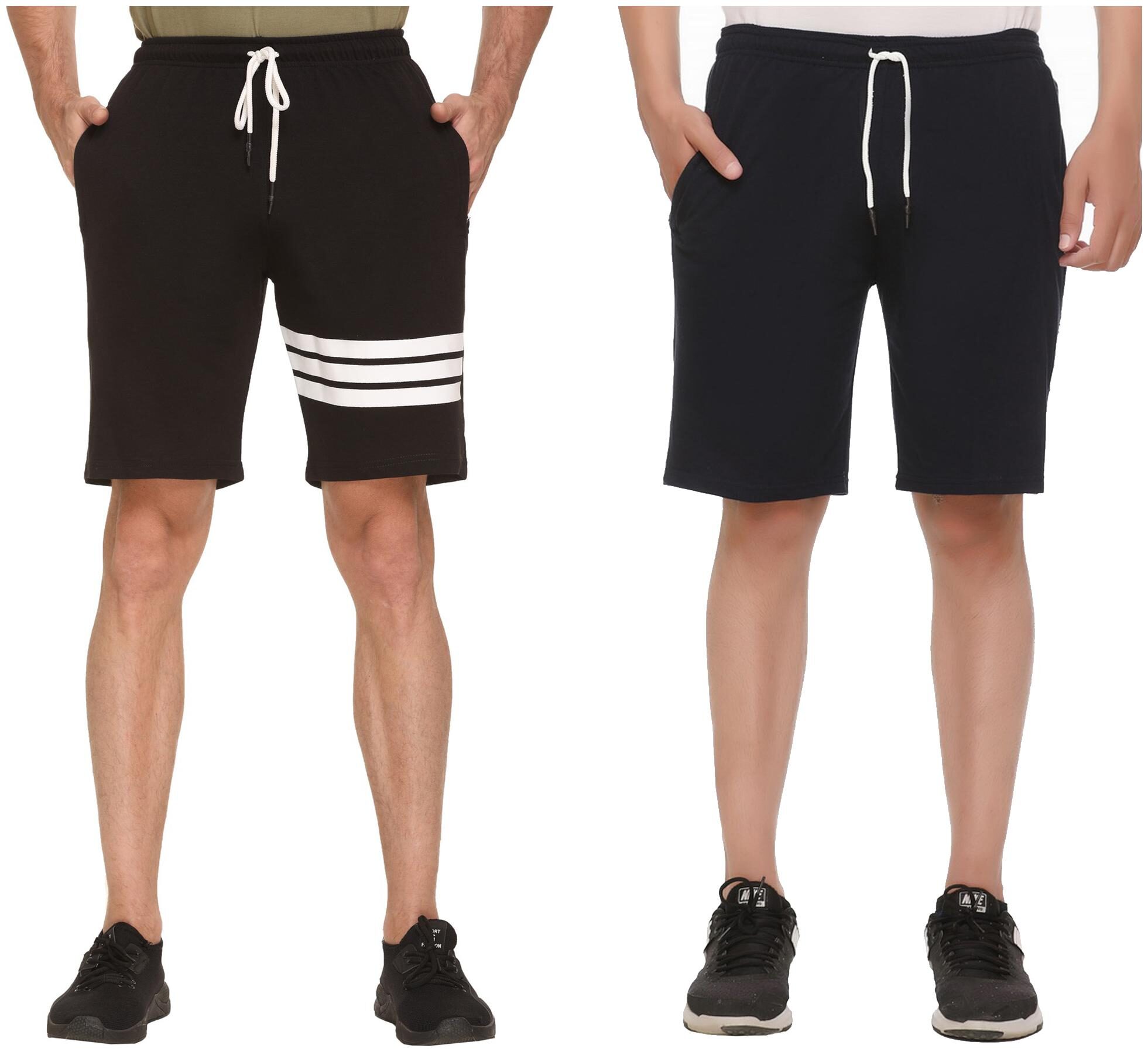 

HVBK Men Blue Black Regular Fit Regular Shorts