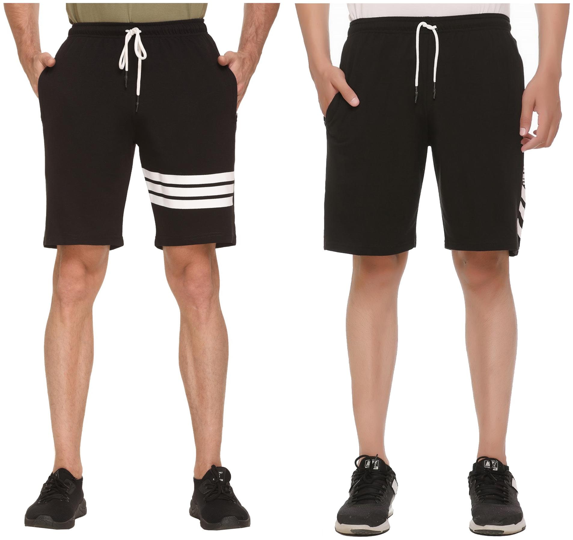 

HVBK Men Black Regular Fit Regular Shorts