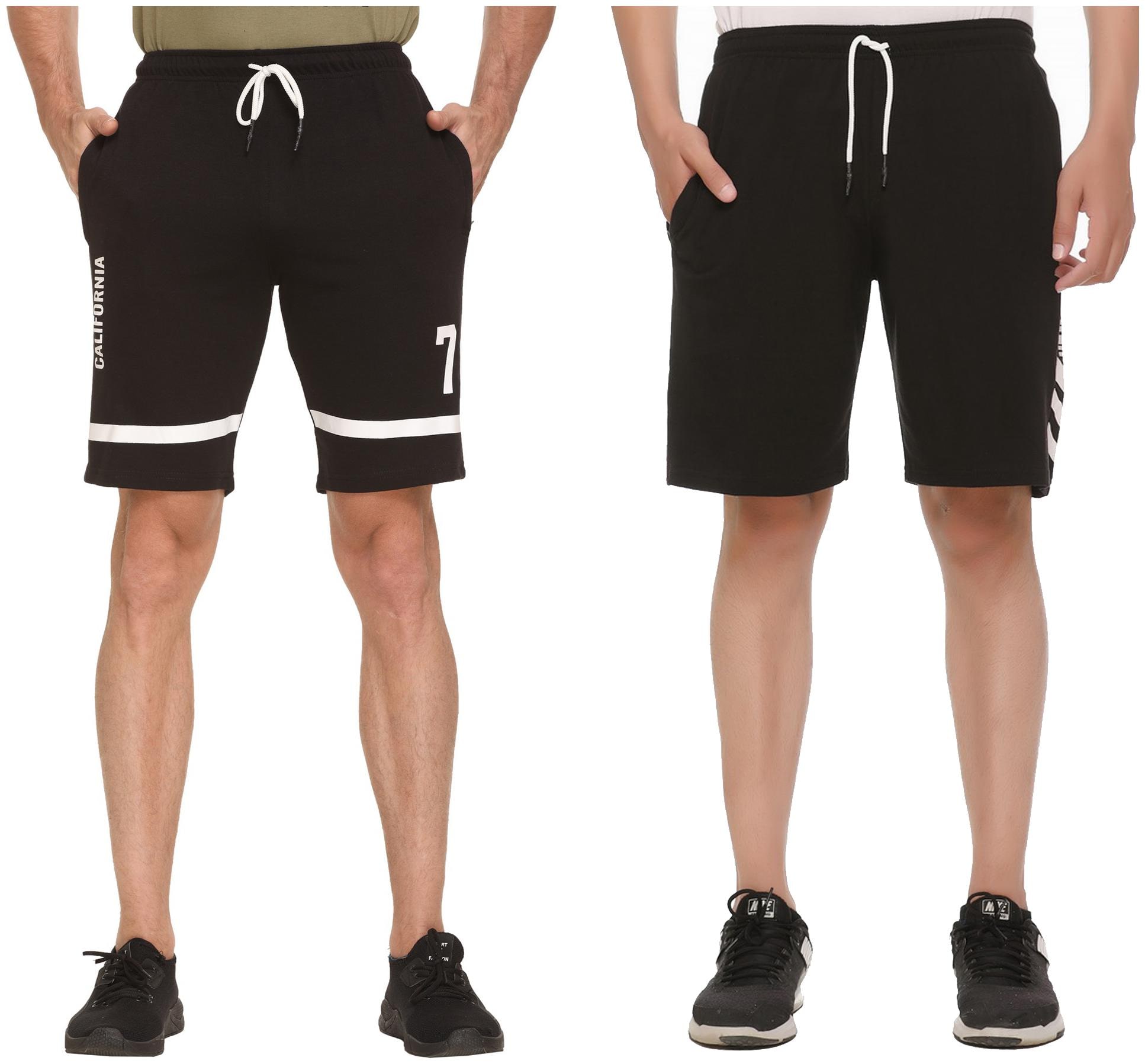 

HVBK Men Black Regular Fit Regular Shorts