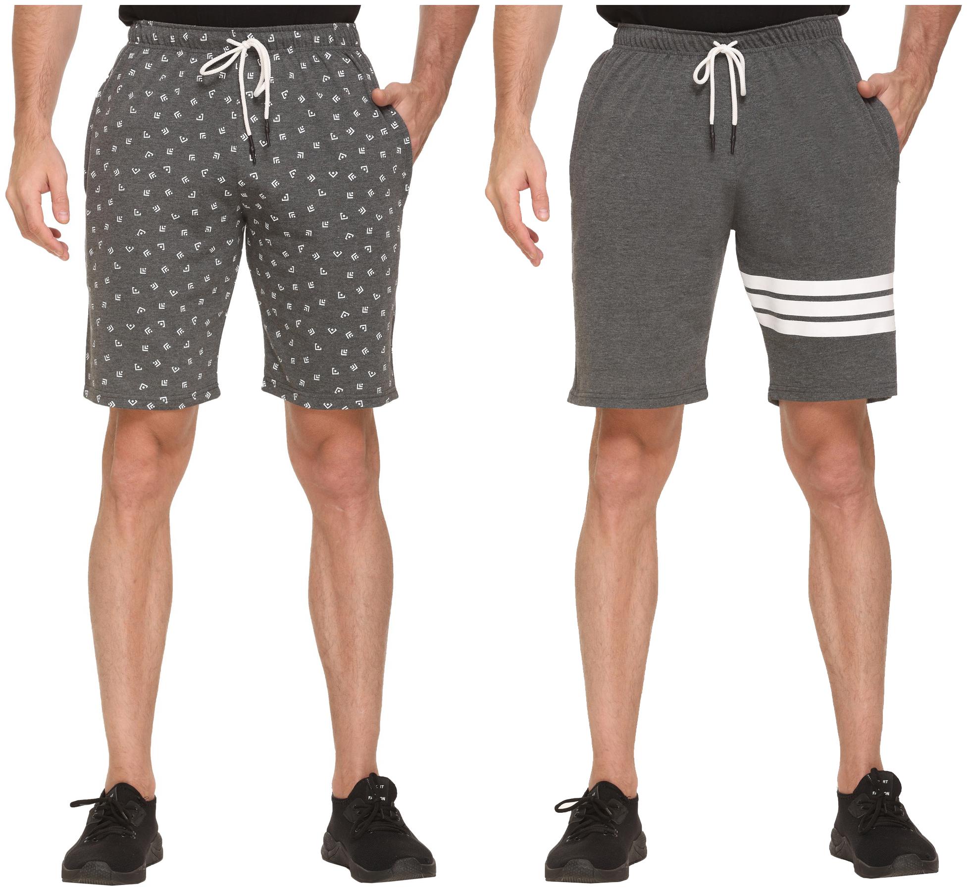 

HVBK Men Grey Regular Fit Regular Shorts