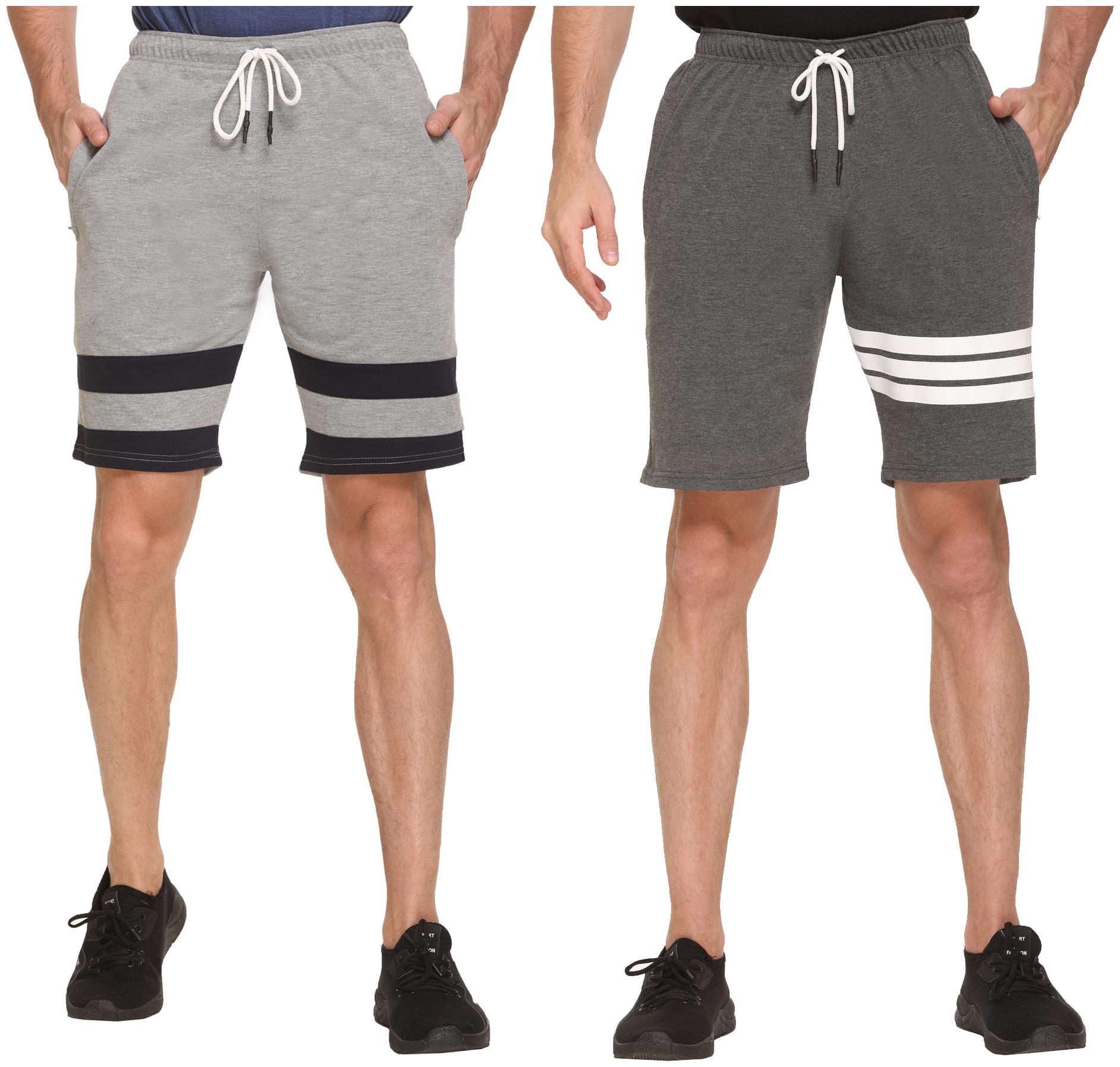 

HVBK Men Grey Regular Fit Regular Shorts