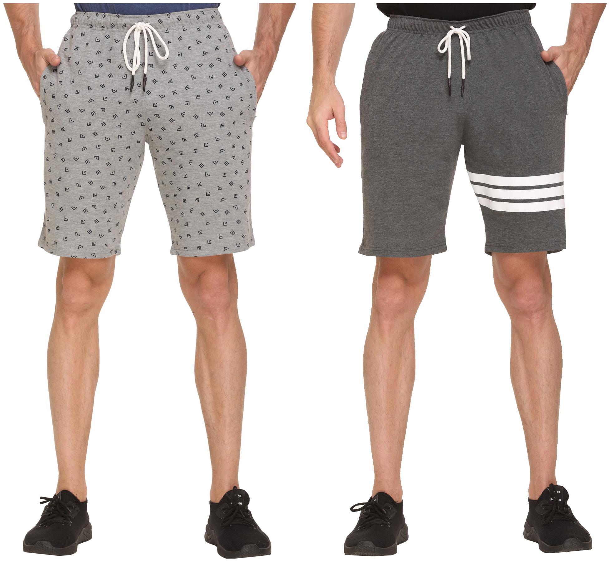 

HVBK Men Grey Regular Fit Regular Shorts