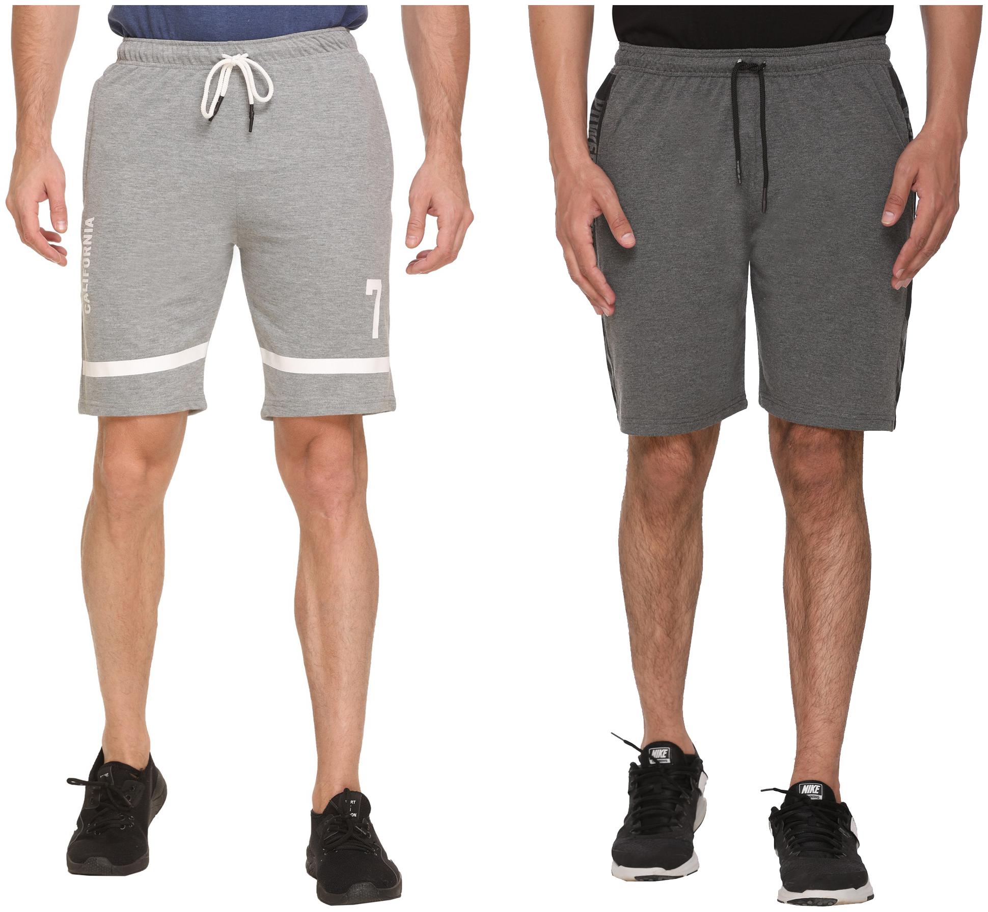 

HVBK Men Grey Regular Fit Regular Shorts