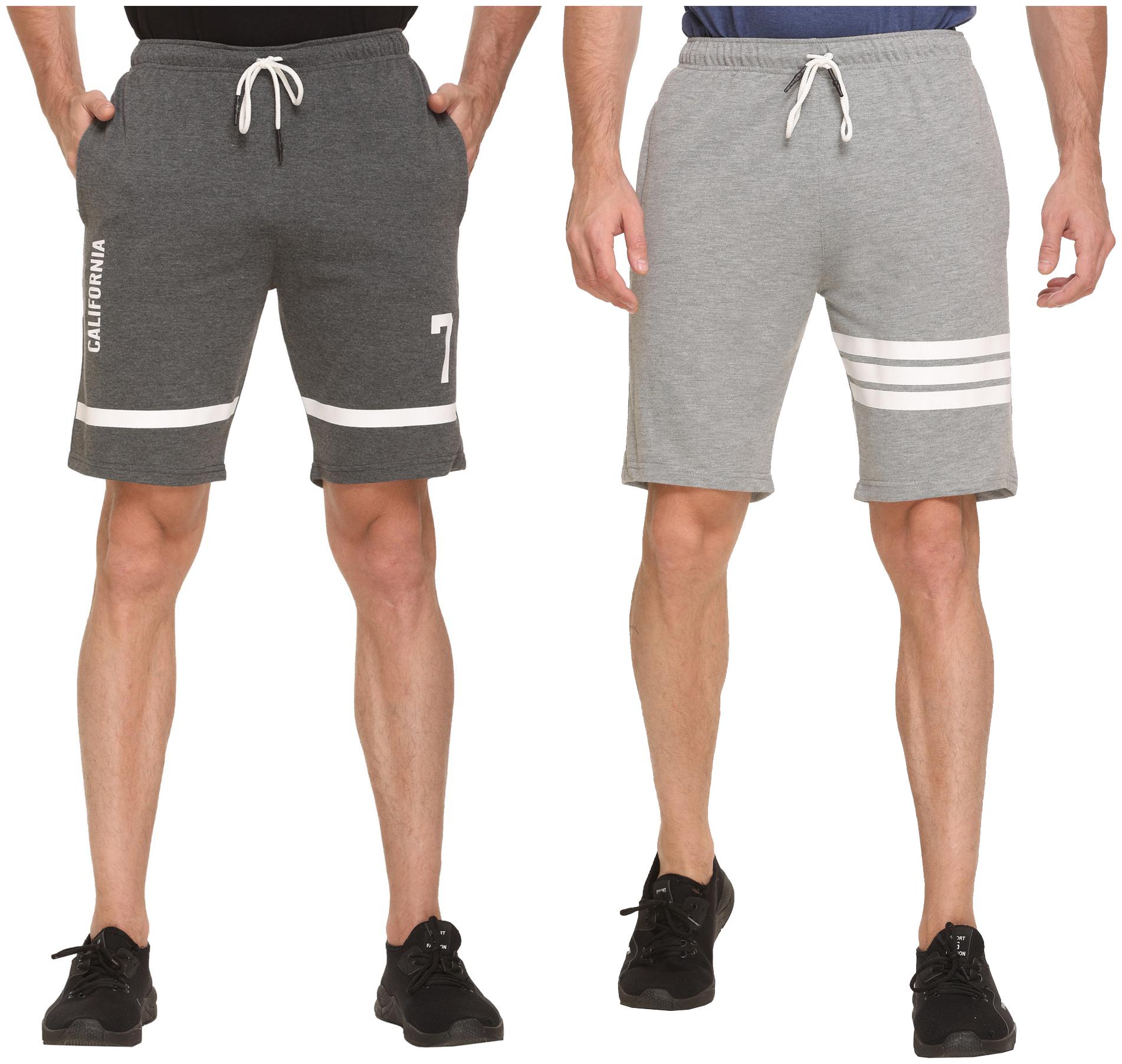 

HVBK Men Grey Regular Fit Regular Shorts