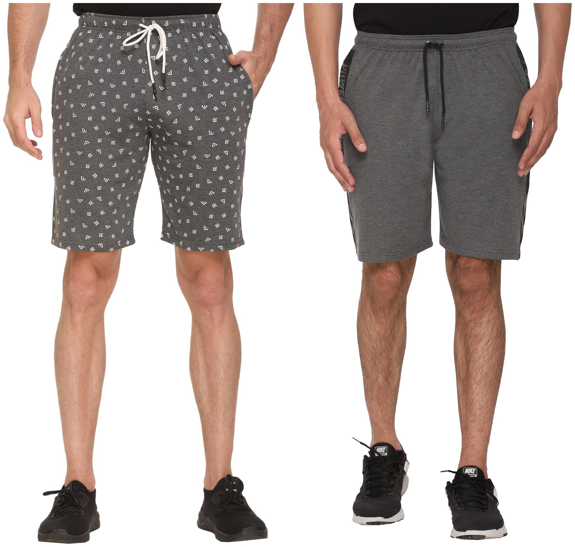 

HVBK Men Grey Regular Fit Regular Shorts