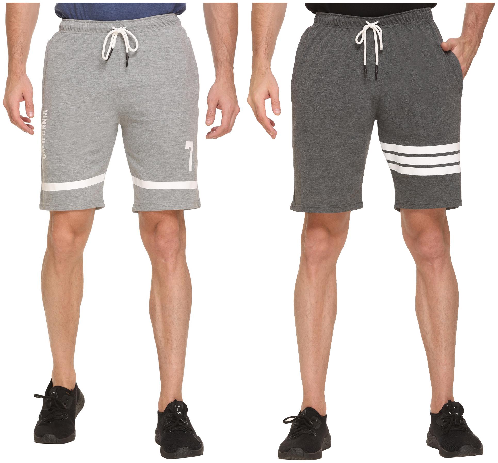

HVBK Men Grey Regular Fit Regular Shorts