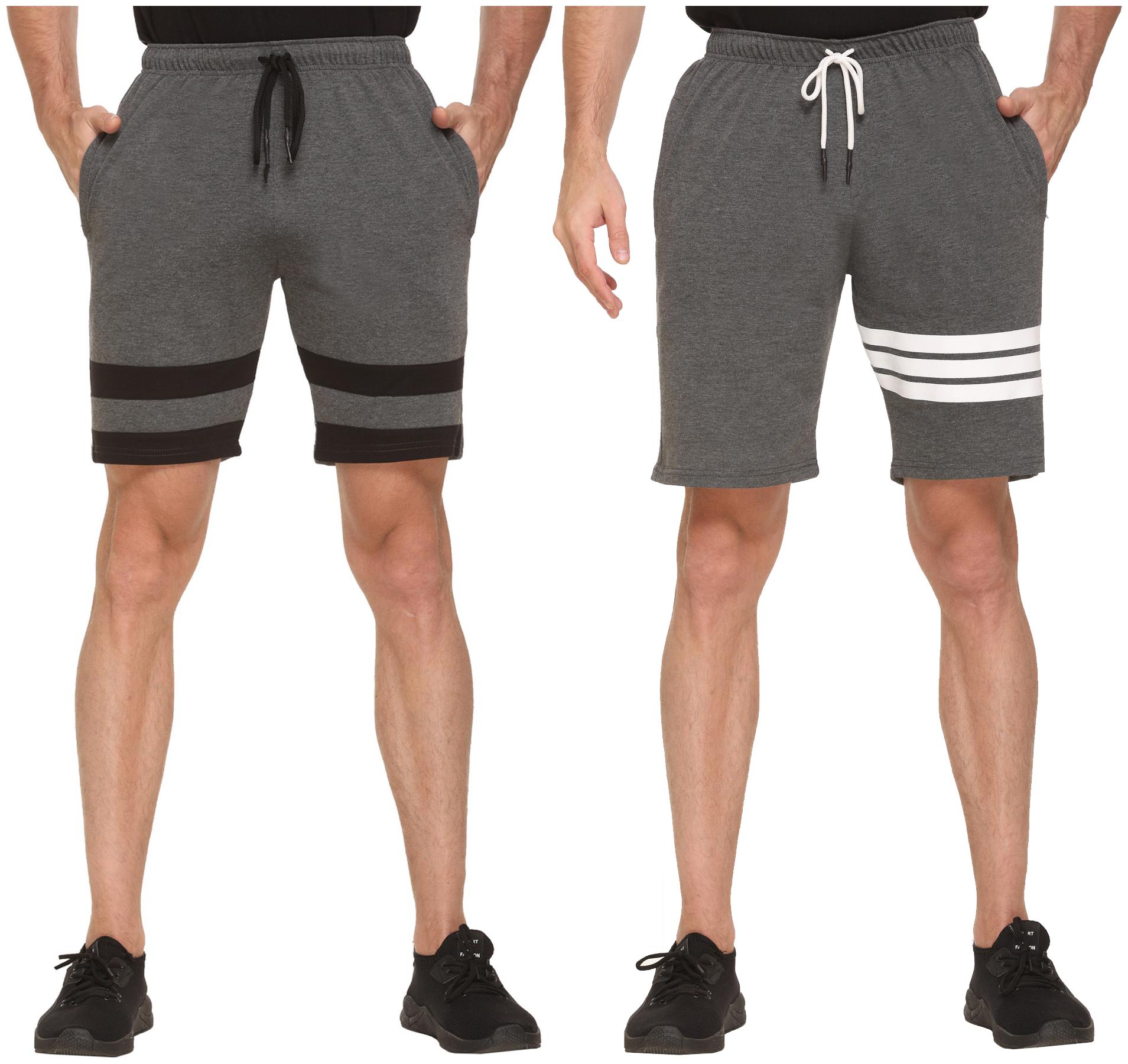 

HVBK Men Grey Regular Fit Regular Shorts