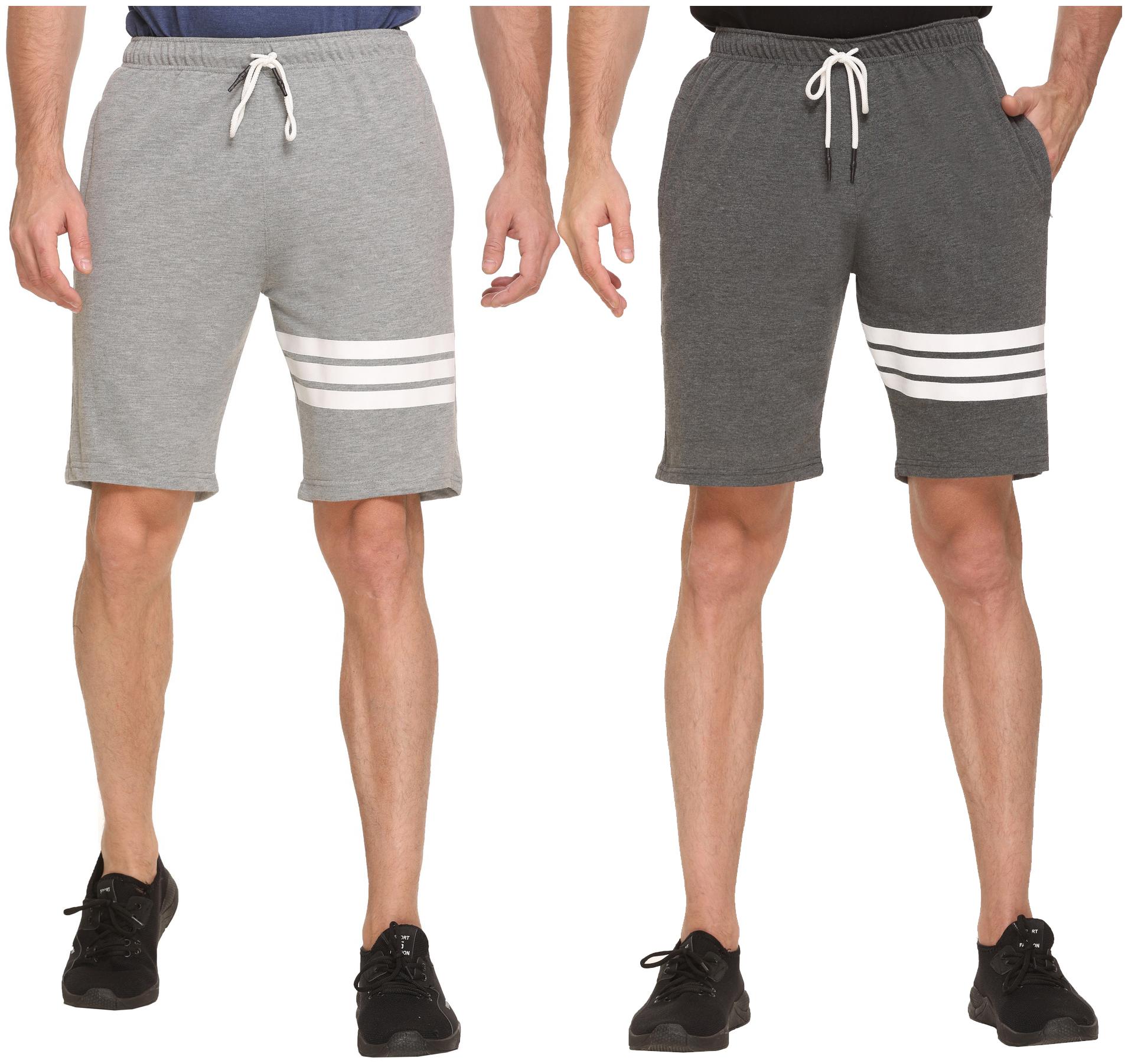 

HVBK Men Grey Regular Fit Regular Shorts