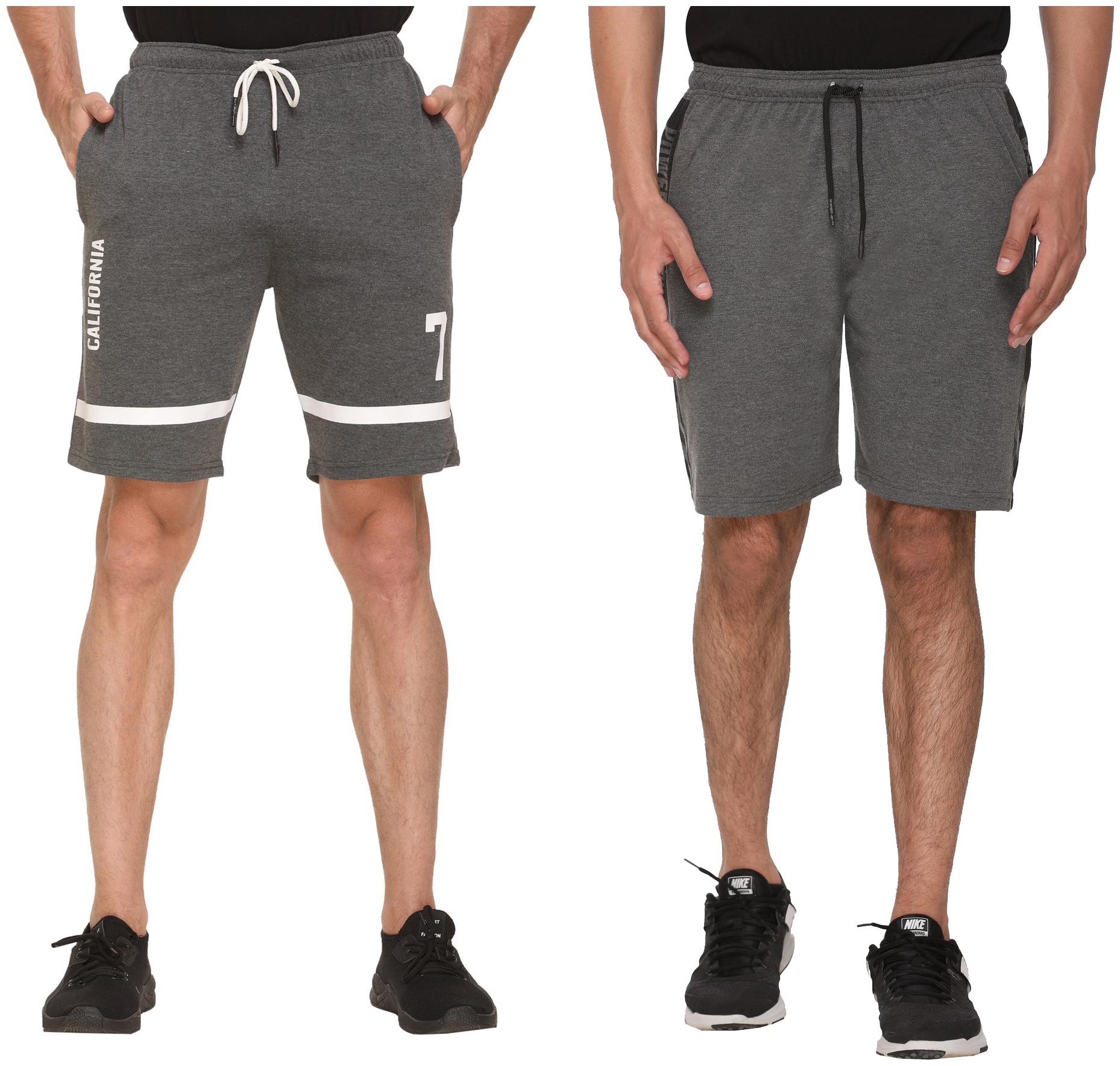 

HVBK Men Grey Regular Fit Regular Shorts