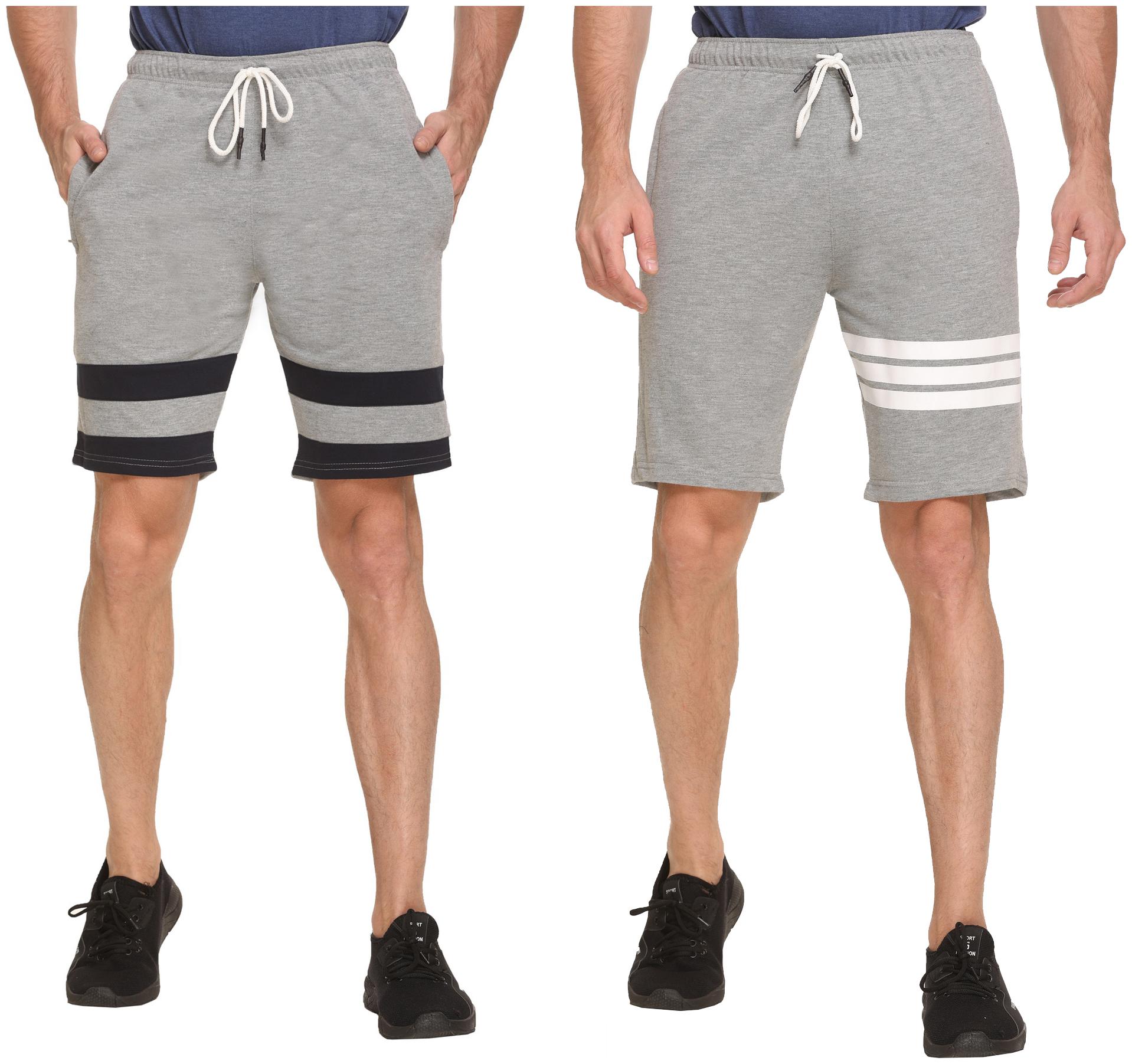 

HVBK Men Grey Regular Fit Regular Shorts