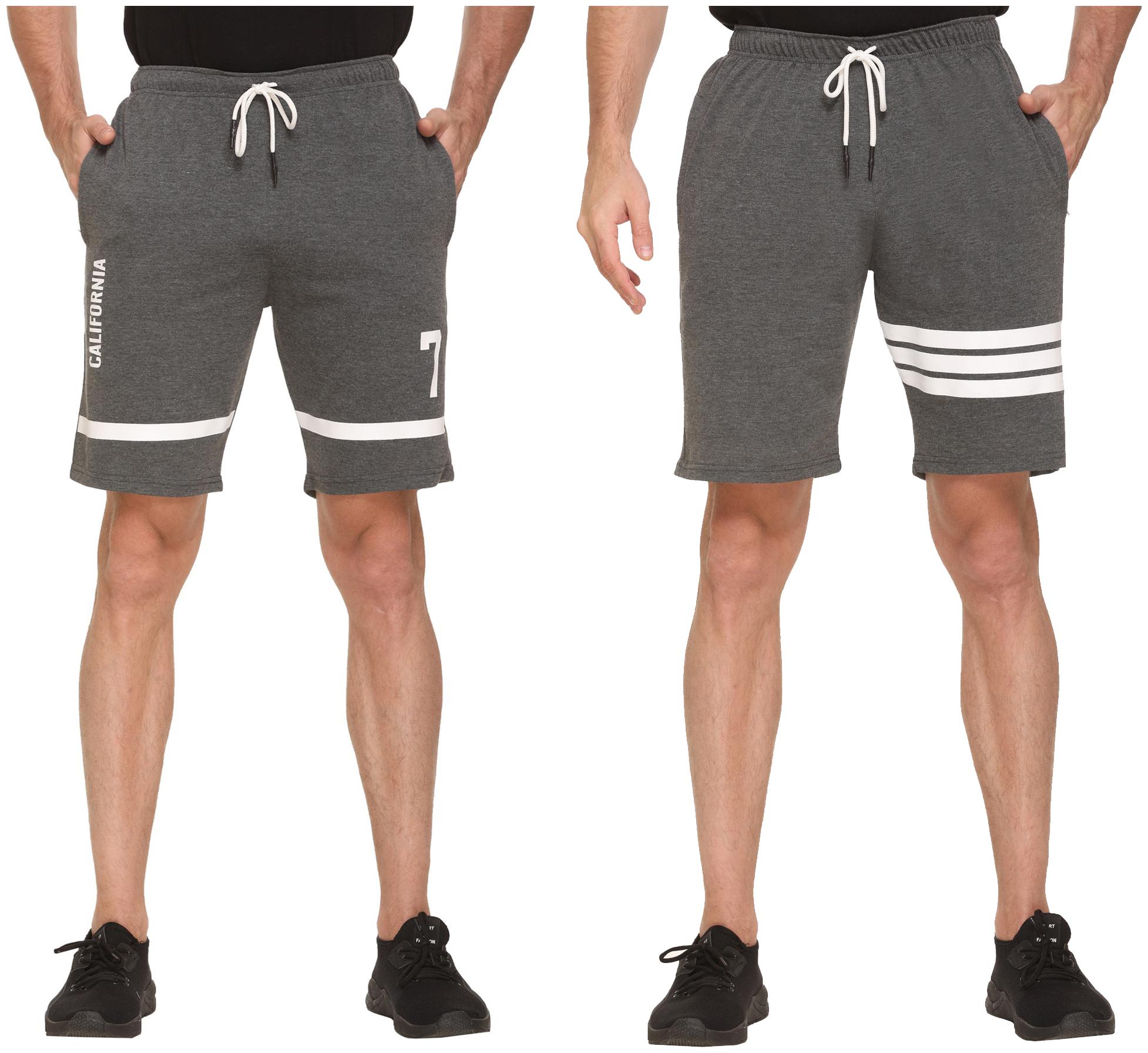 

HVBK Men Grey Regular Fit Regular Shorts