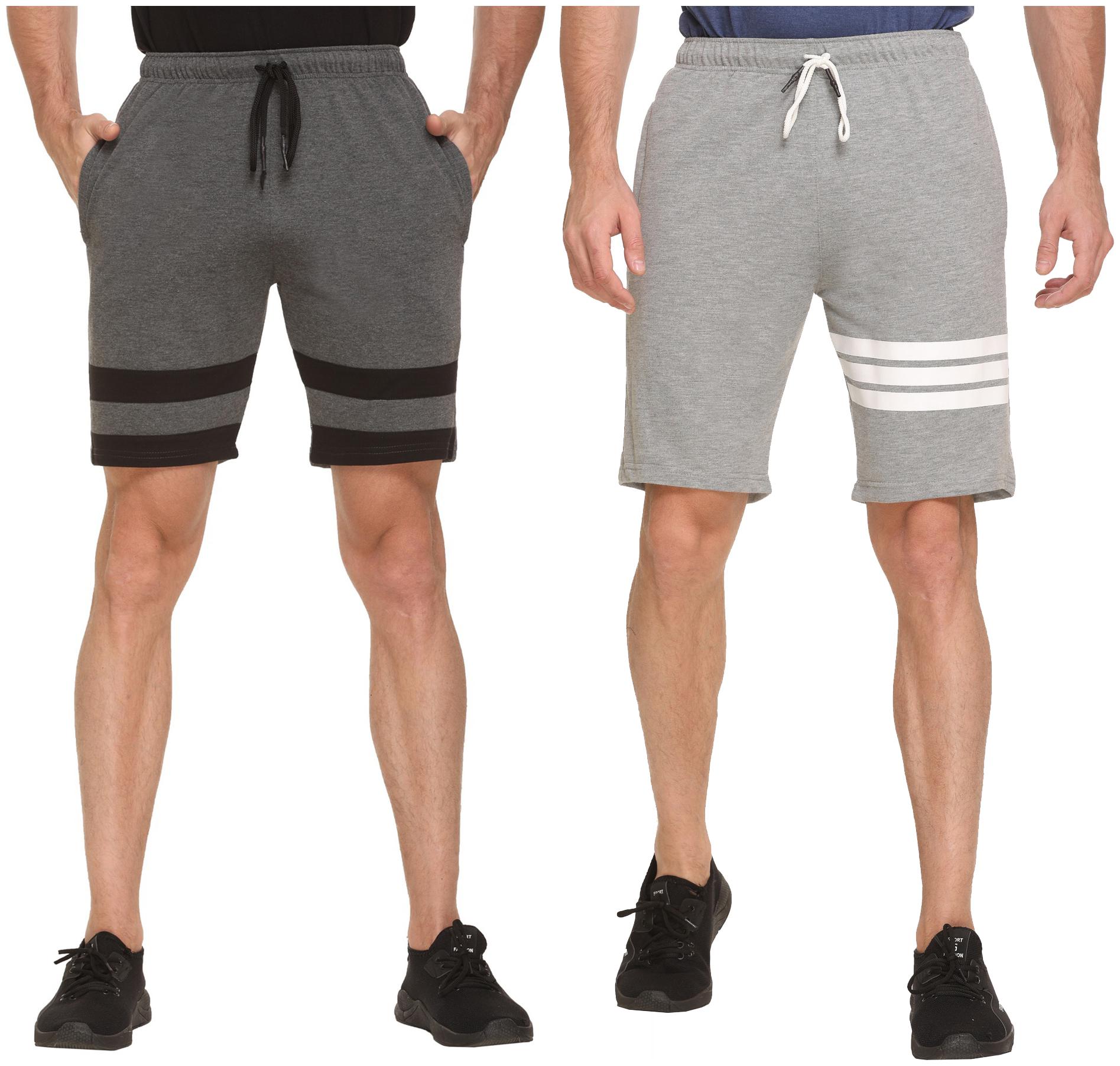 

HVBK Men Grey Regular Fit Regular Shorts