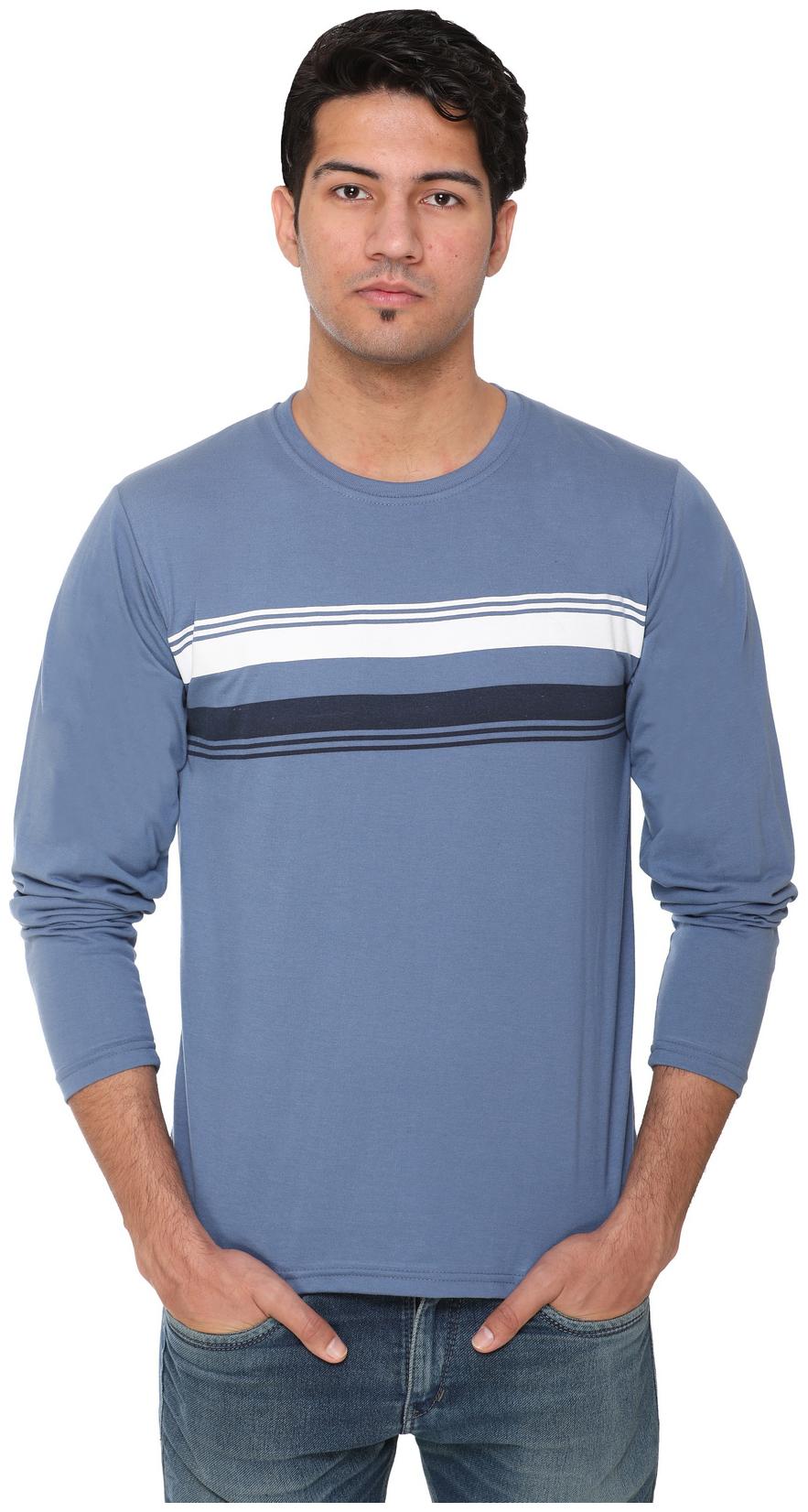 

HVBK Men Blue Regular fit Cotton Blend Round neck T-Shirt - Pack Of 1