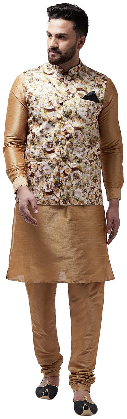 

I Know Gold Solid Kurta and Pyjamas With Jacket