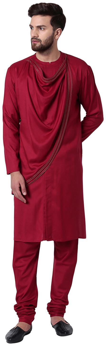 

I Know Spirited Cowl Neck Maroon Kurta with Maroon Churidar