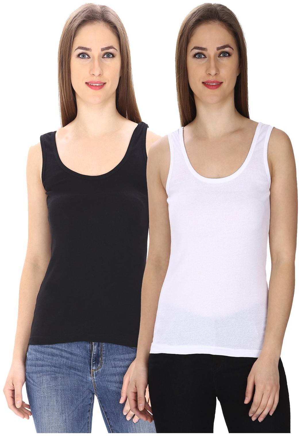 

I Shop Women Multi Regular fit U neck Cotton Tank top