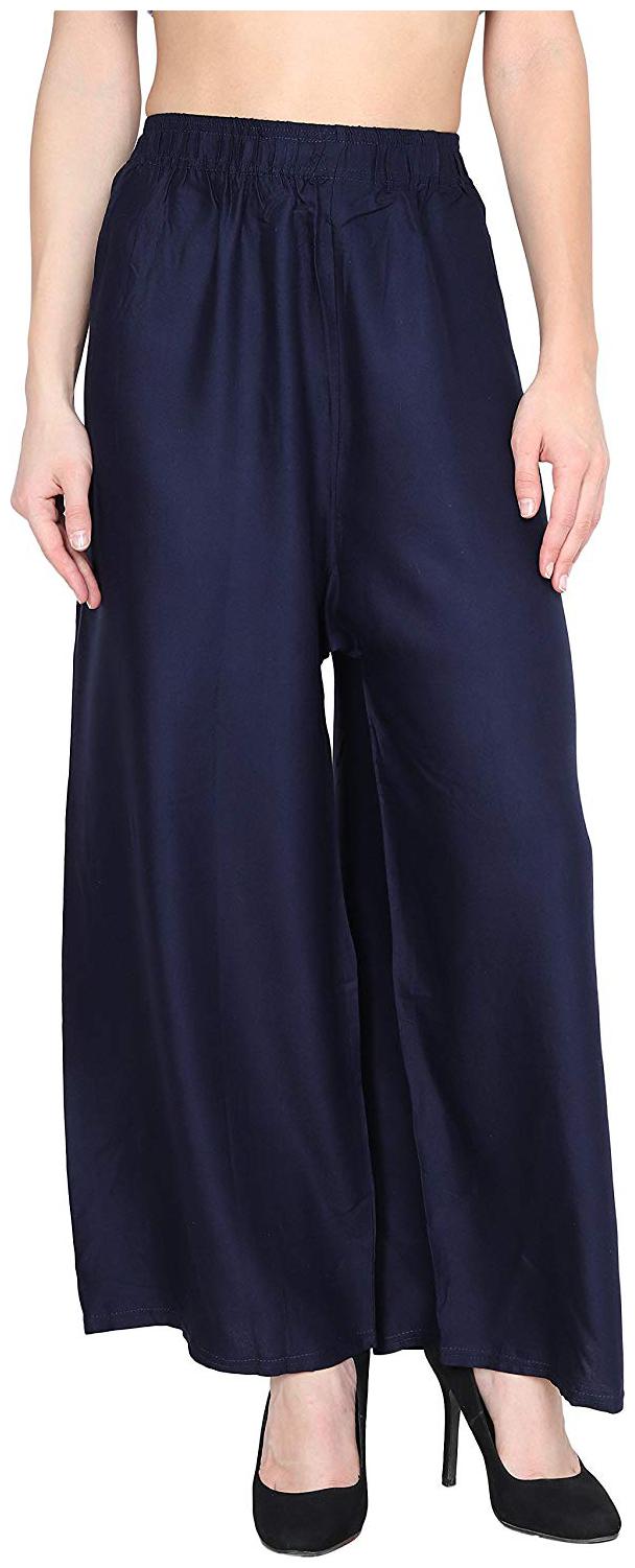 

I Shop Girls Women Flared Navy Rayon Trouser Palazzo
