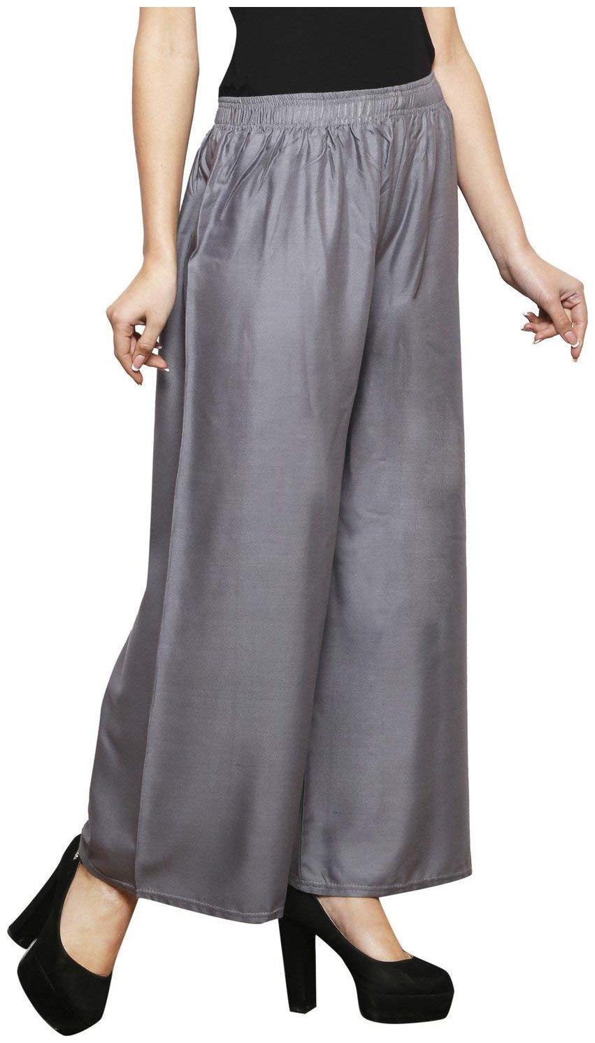 

I Shop Girls Women Flared Grey Rayon Trouser Palazzo