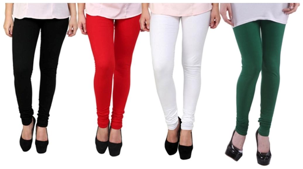 

I Shop Girls Women s Black-Red-White-Green Cotton Lycra Legging s Combo-04