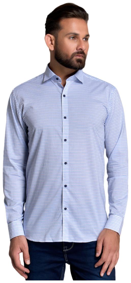 

Id Men Blue Horizontal Stripes Slim Fit Casual Shirt