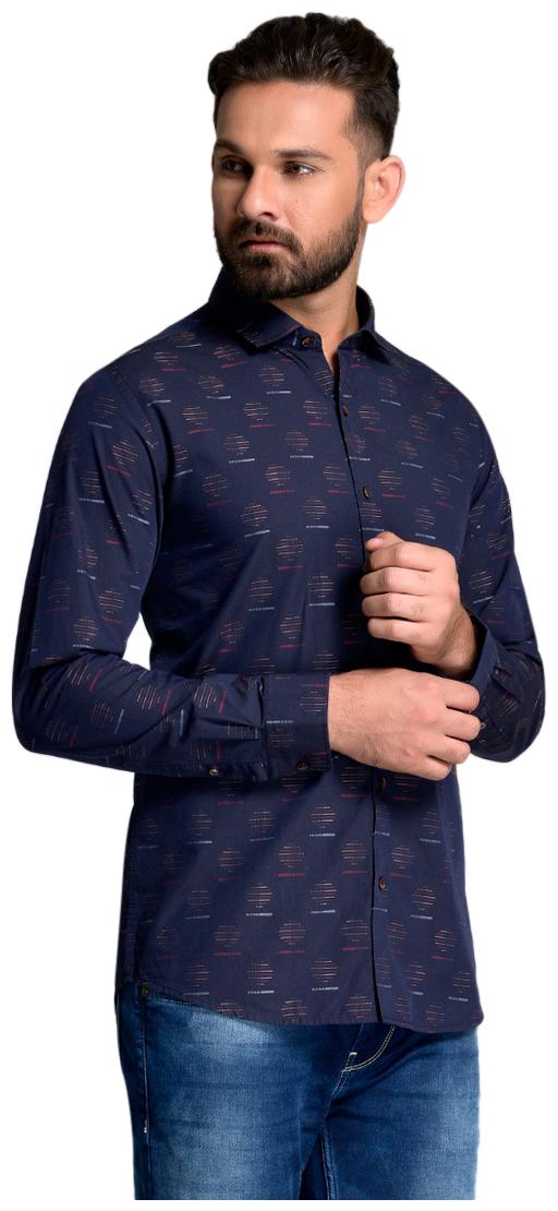 

Id Men Black Printed Slim Fit Casual Shirt
