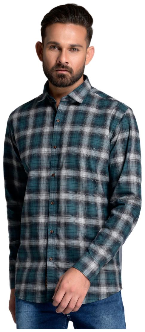

Id Men Black Checked Slim Fit Casual Shirt