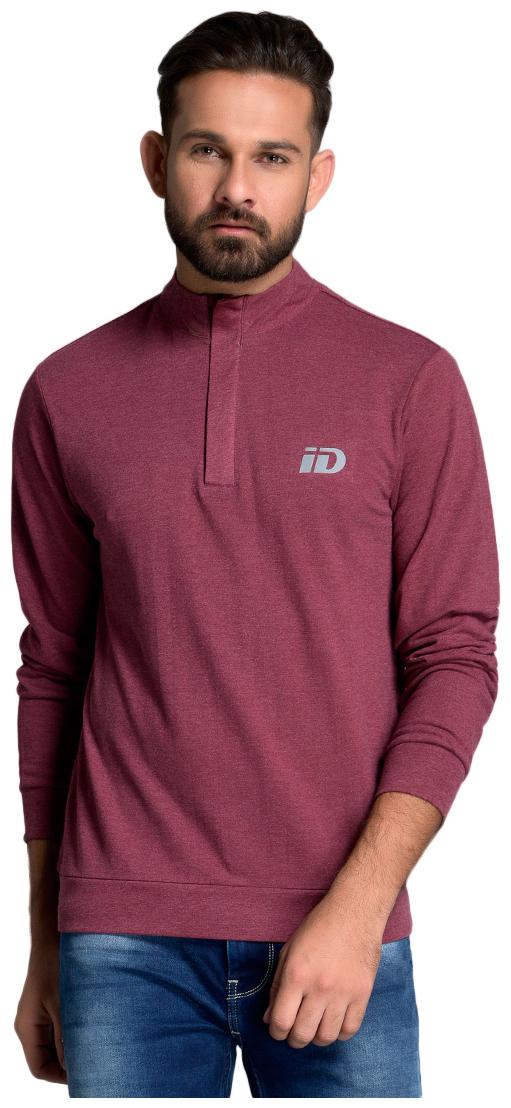 

Id Men Maroon Henley neck Sweatshirt
