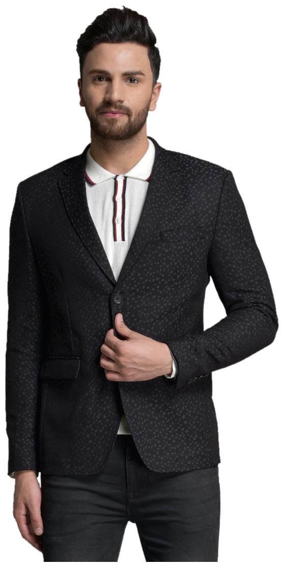 

Id Men Black Solid Slim fit Single Breasted Blazer