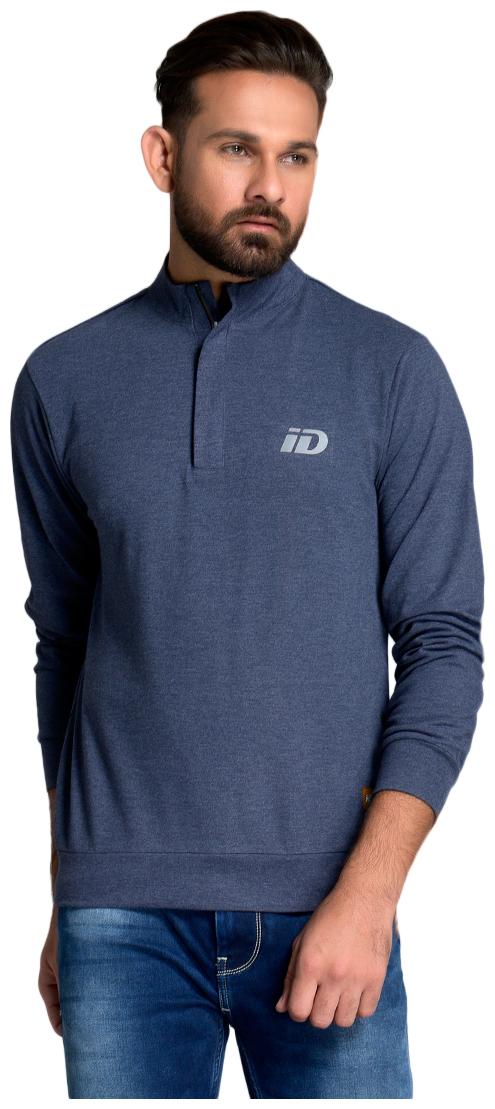 

Id Men Blue Henley neck Sweatshirt