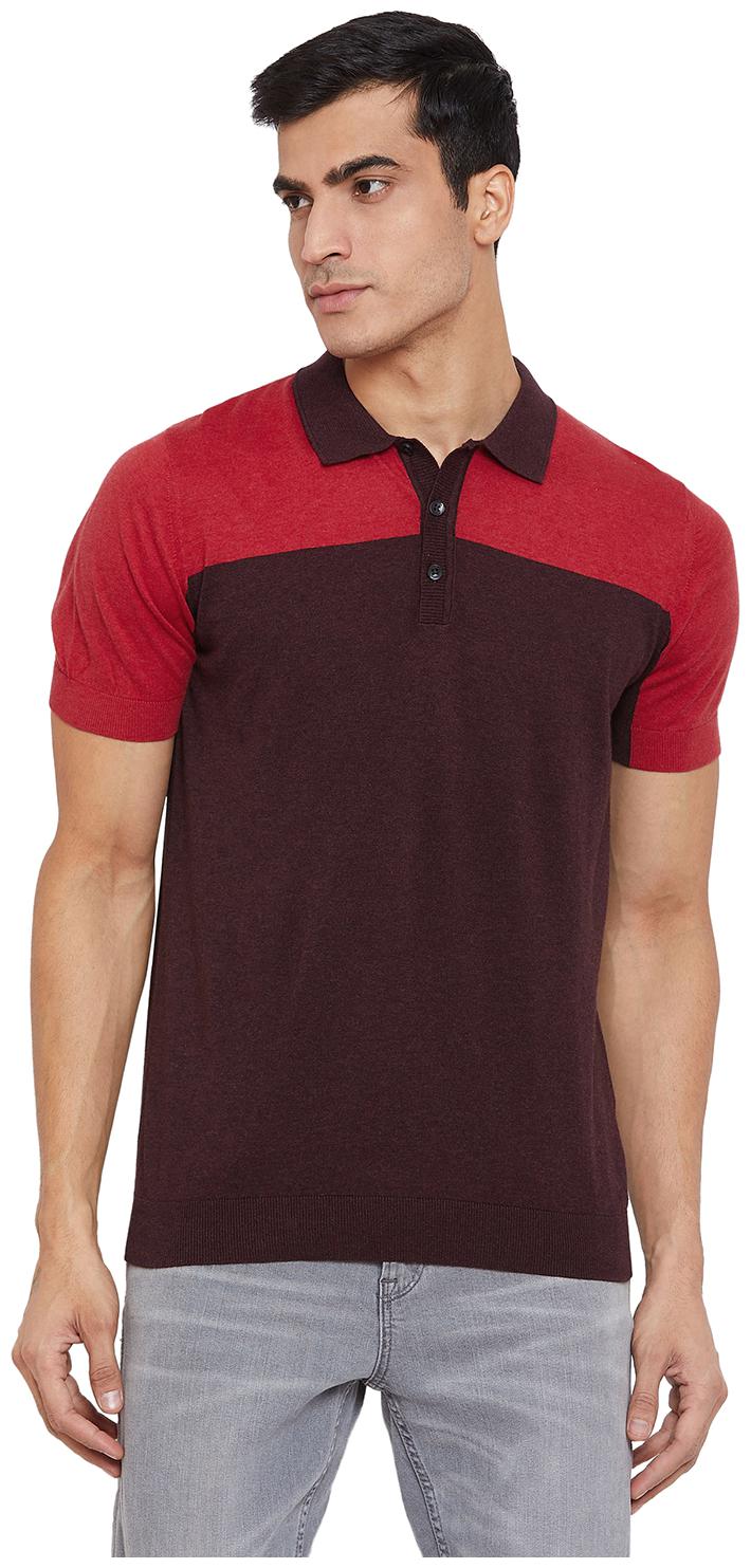 

Id Men Red Slim fit Cotton Polo collar T-Shirt - Pack Of 1