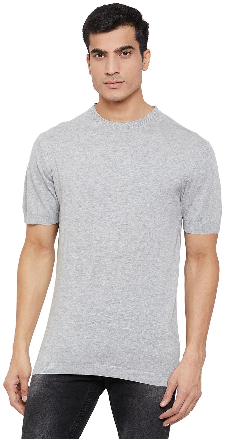 

Id Men Grey Slim fit Cotton Round neck T-Shirt - Pack Of 1